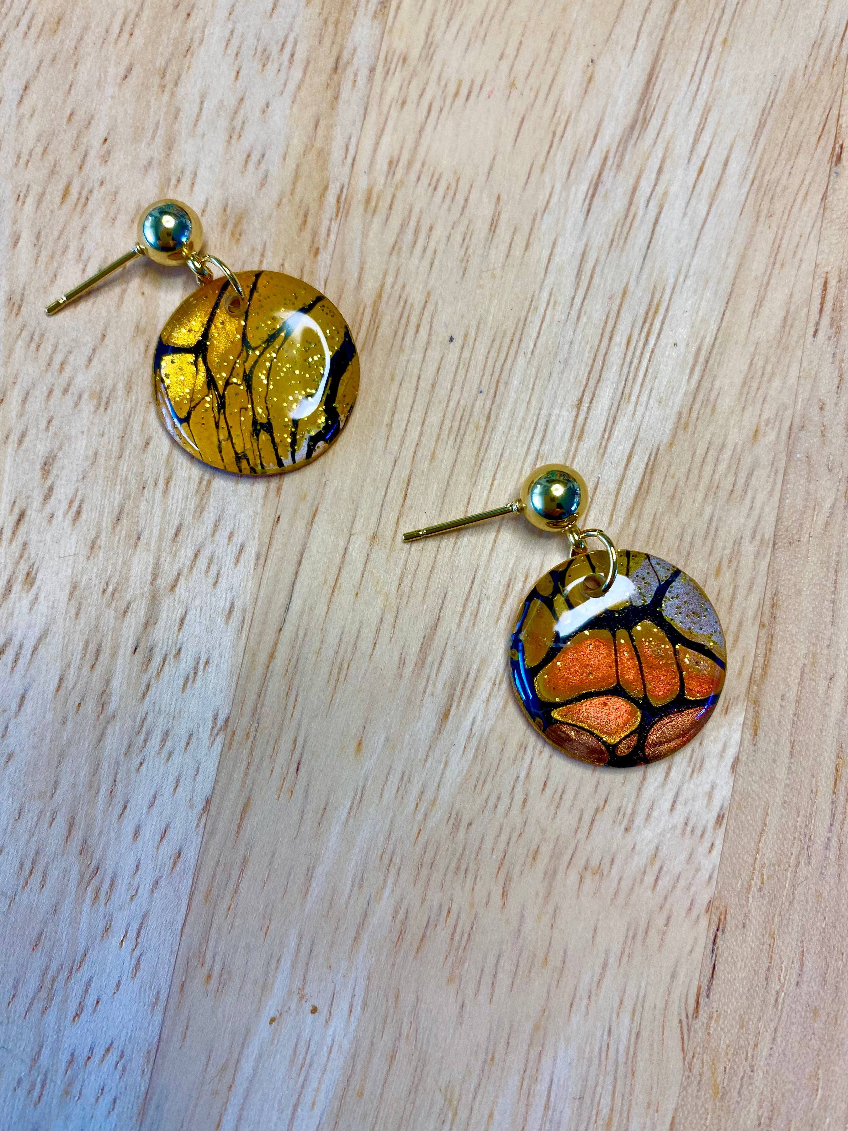 Cafe Latte Collection Gold Stud Earrings
