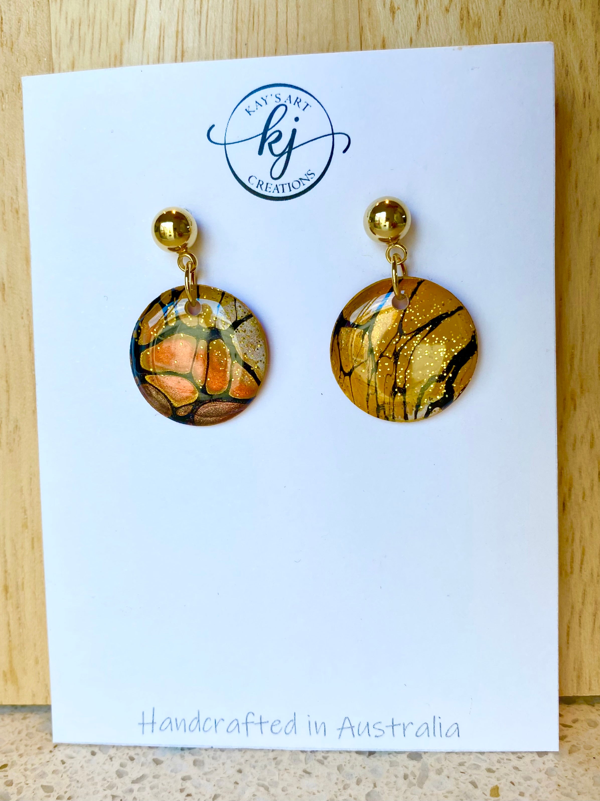 Cafe Latte Collection Gold Stud Earrings