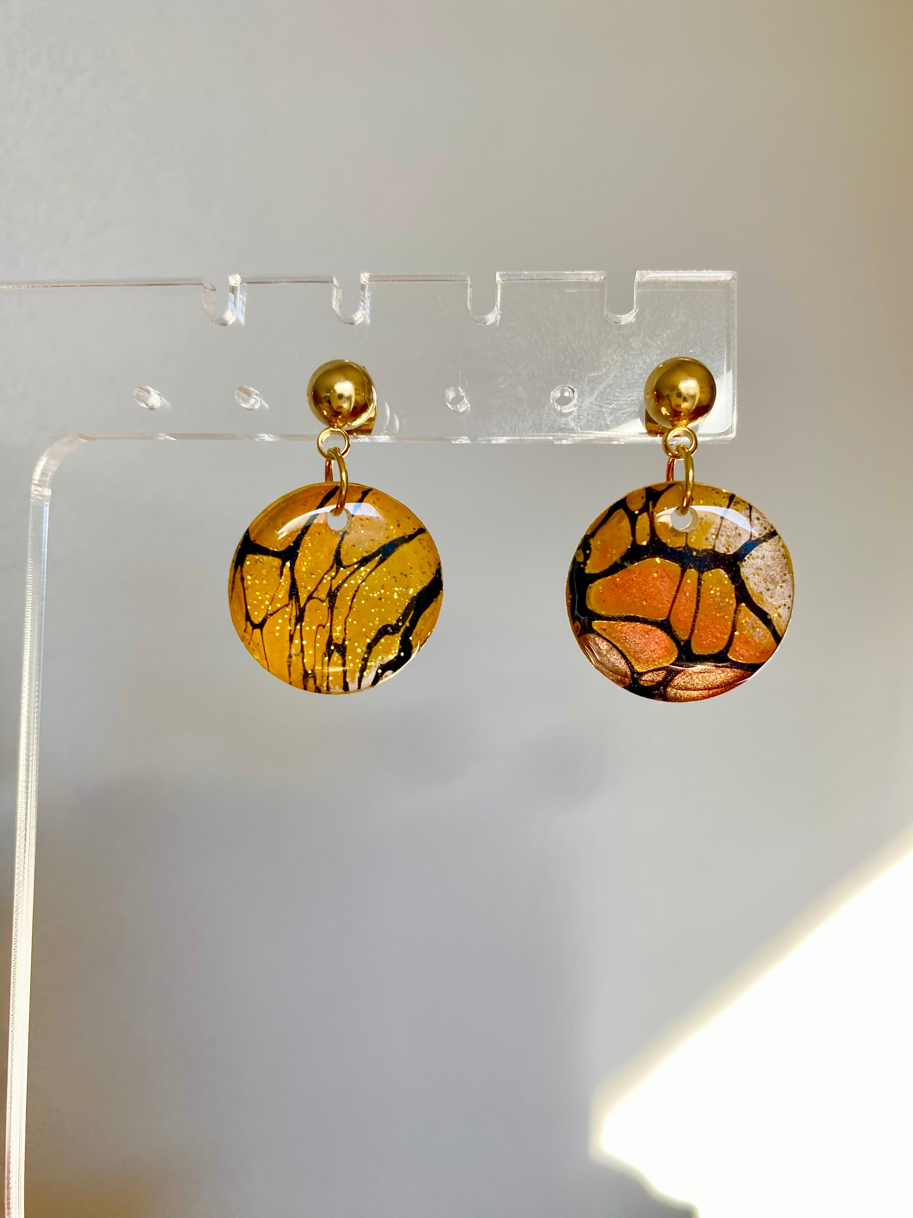 Cafe Latte Collection Gold Stud Earrings