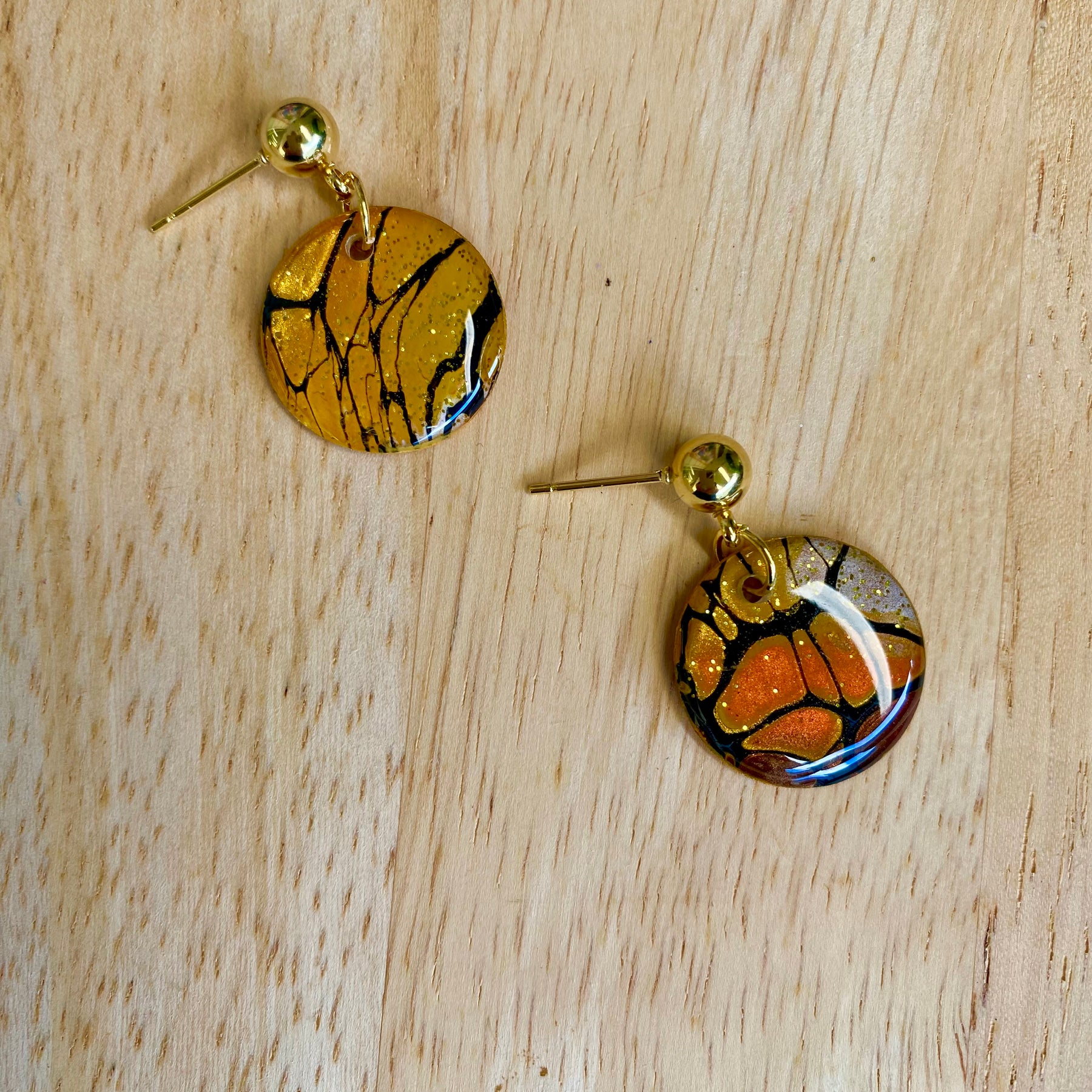 Cafe Latte Collection Gold Stud Earrings