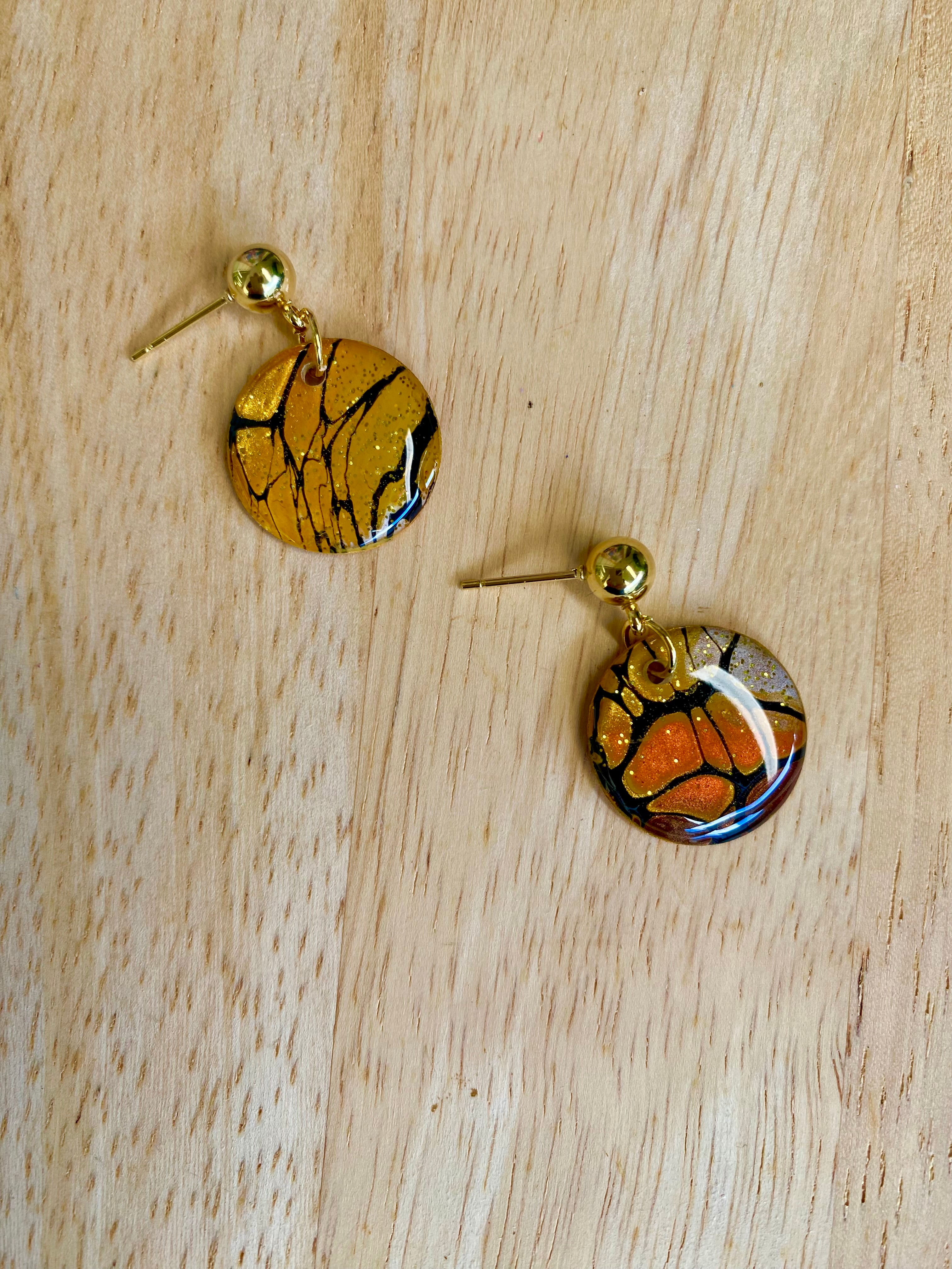 Cafe Latte Collection Gold Stud Earrings