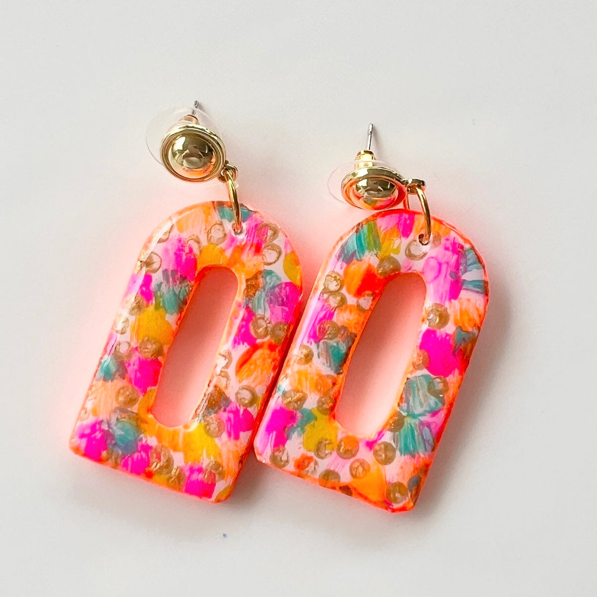 Earrings~Handpainted~Neon~Dangles ~affordable