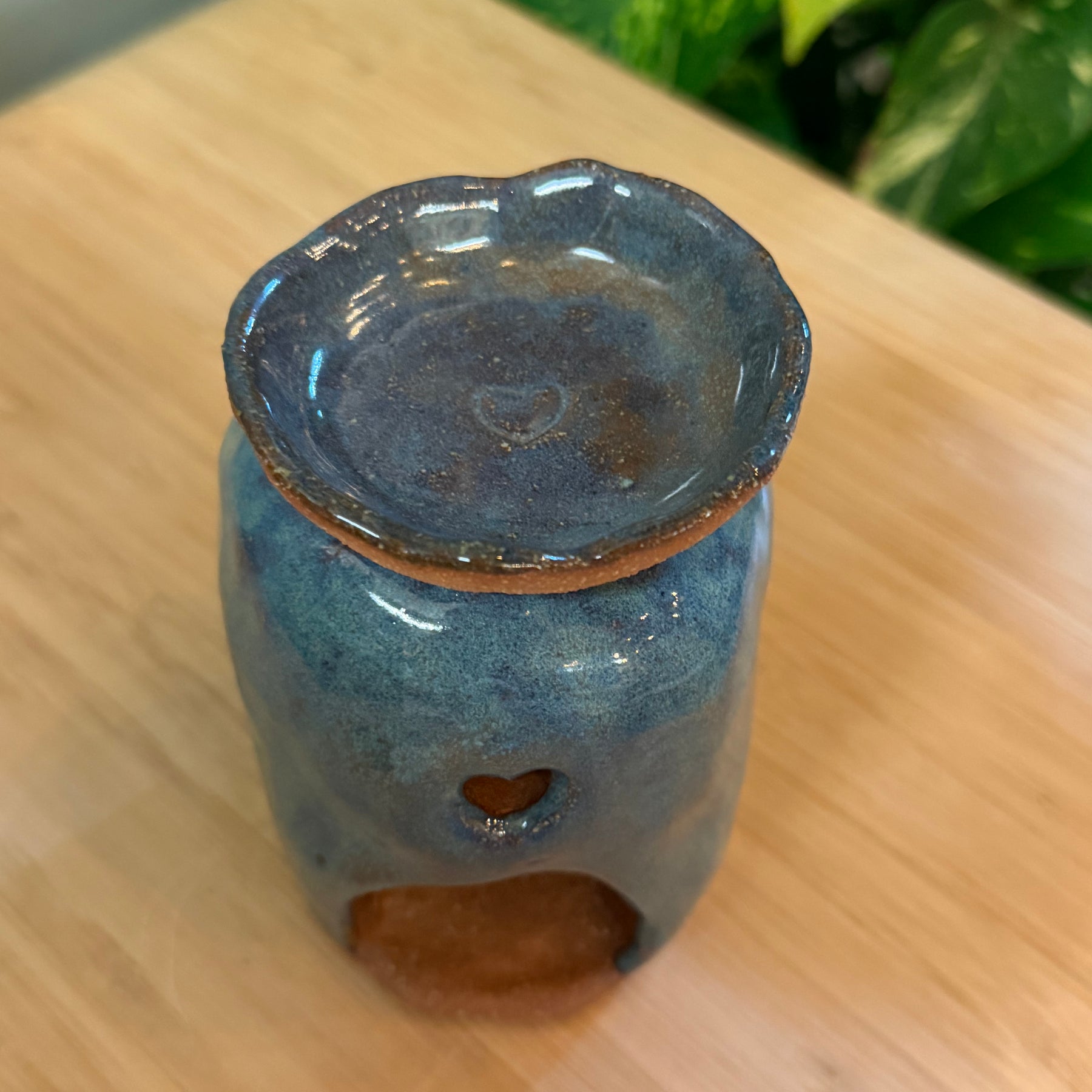 Hand built ceramic oil burner