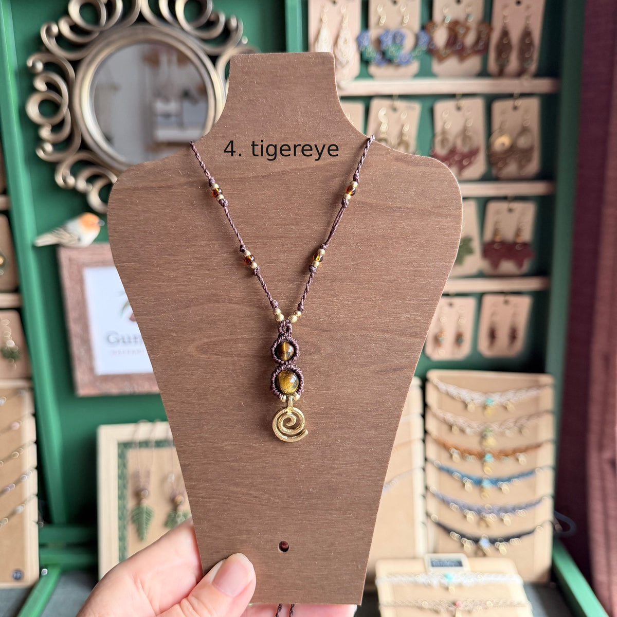 Macrame Double Bead Necklace- different bead and colour options