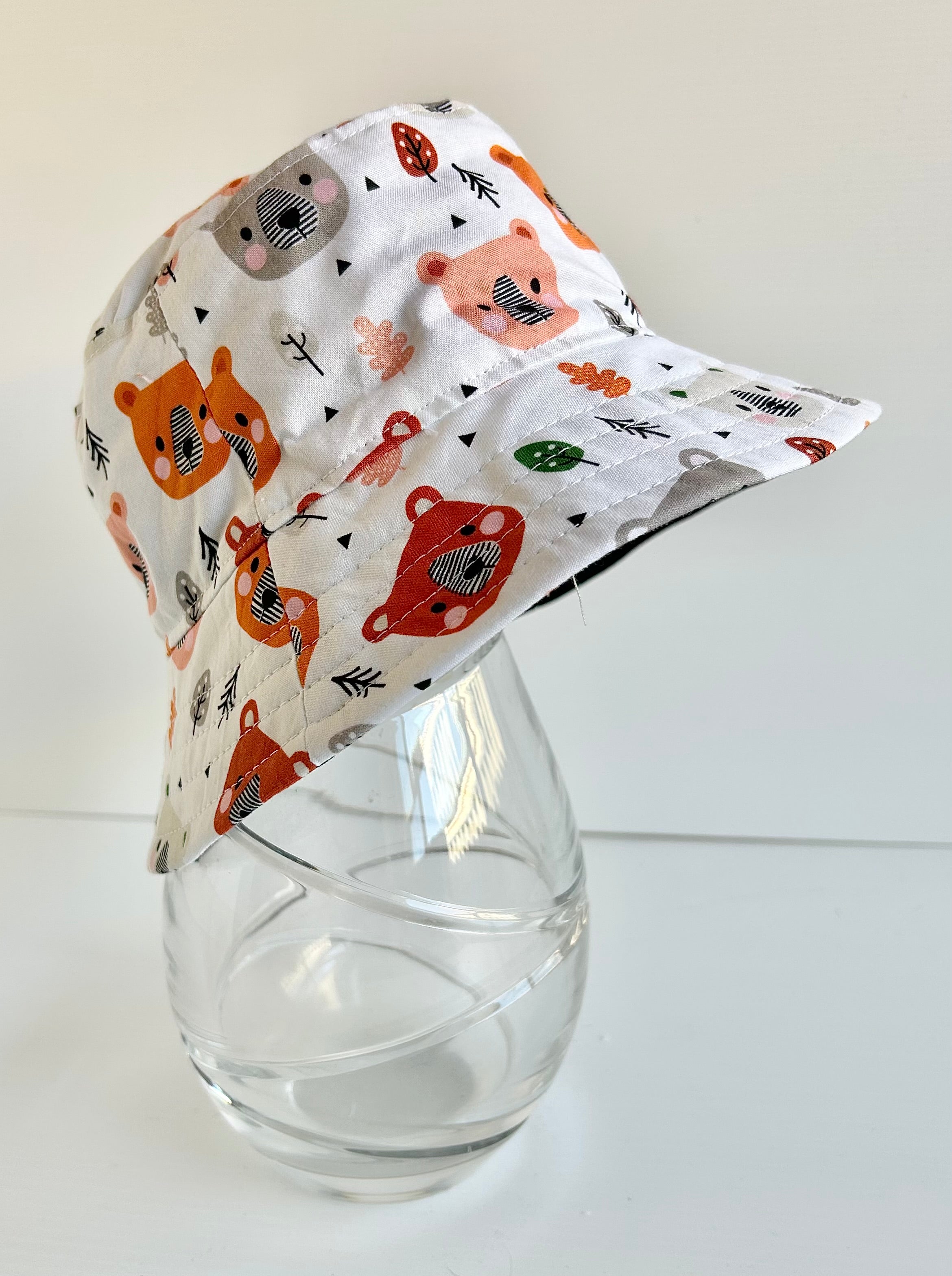 Ready to post- Small size regular brim hats with chin strap- reduced price