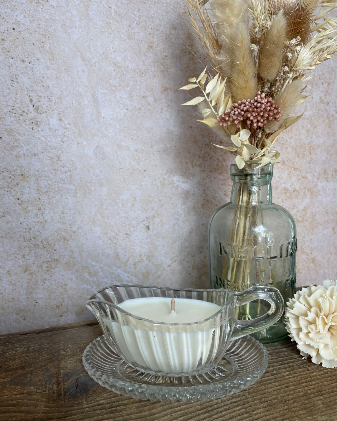 Vanilla dreams I Natural Soy Candle I Vintage Glass Gravy Boat
