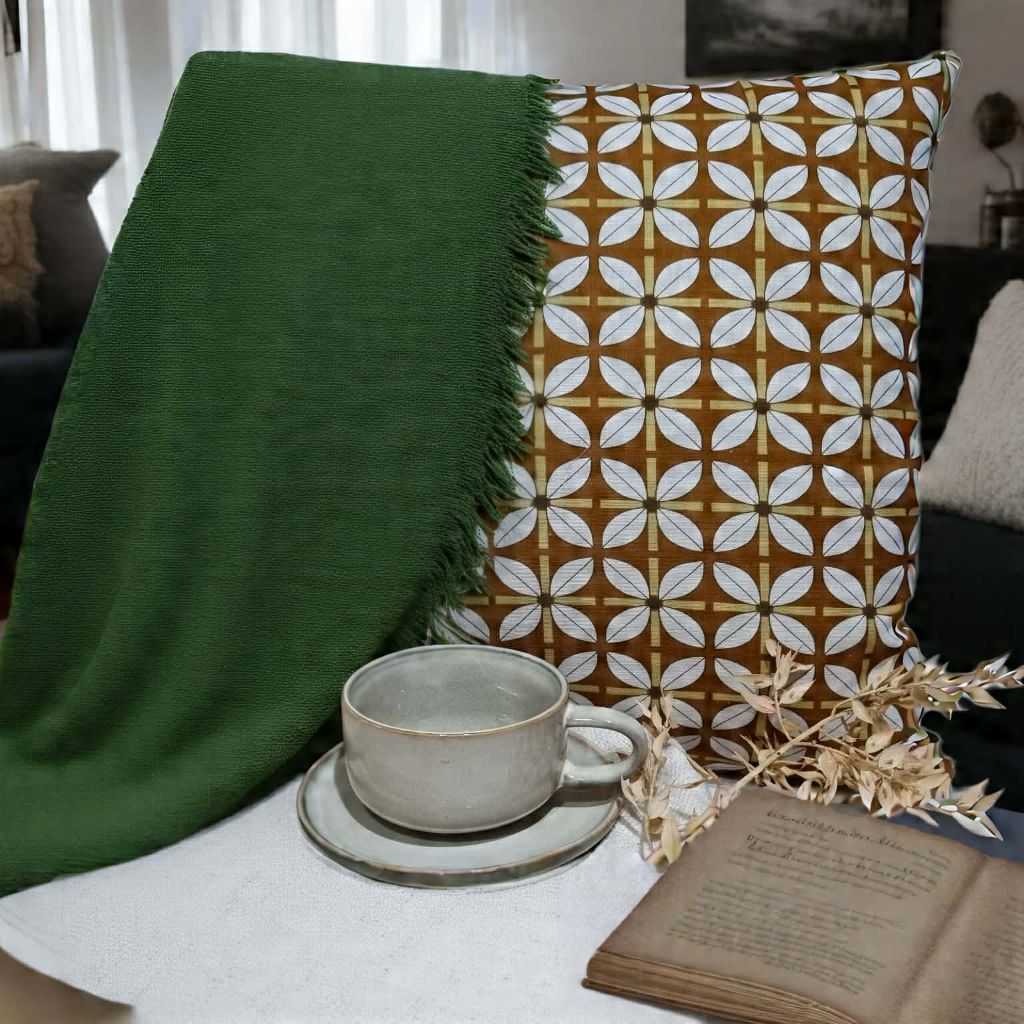 Retro style cushion cover. Mid century modern