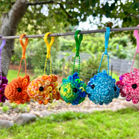 Fish Crochet Beaded Fidget Key Chain Toy Bag Tag