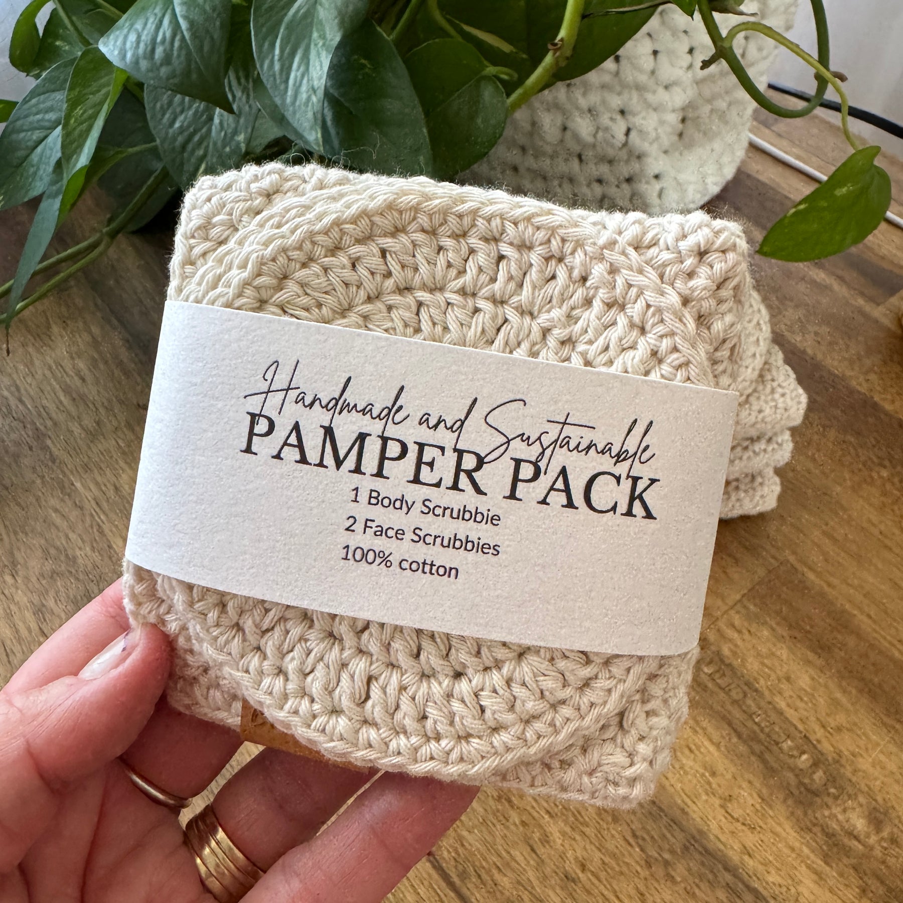 Handmade Pamper Pack | Eco-friendly Body & Face scrubbie set | Natural