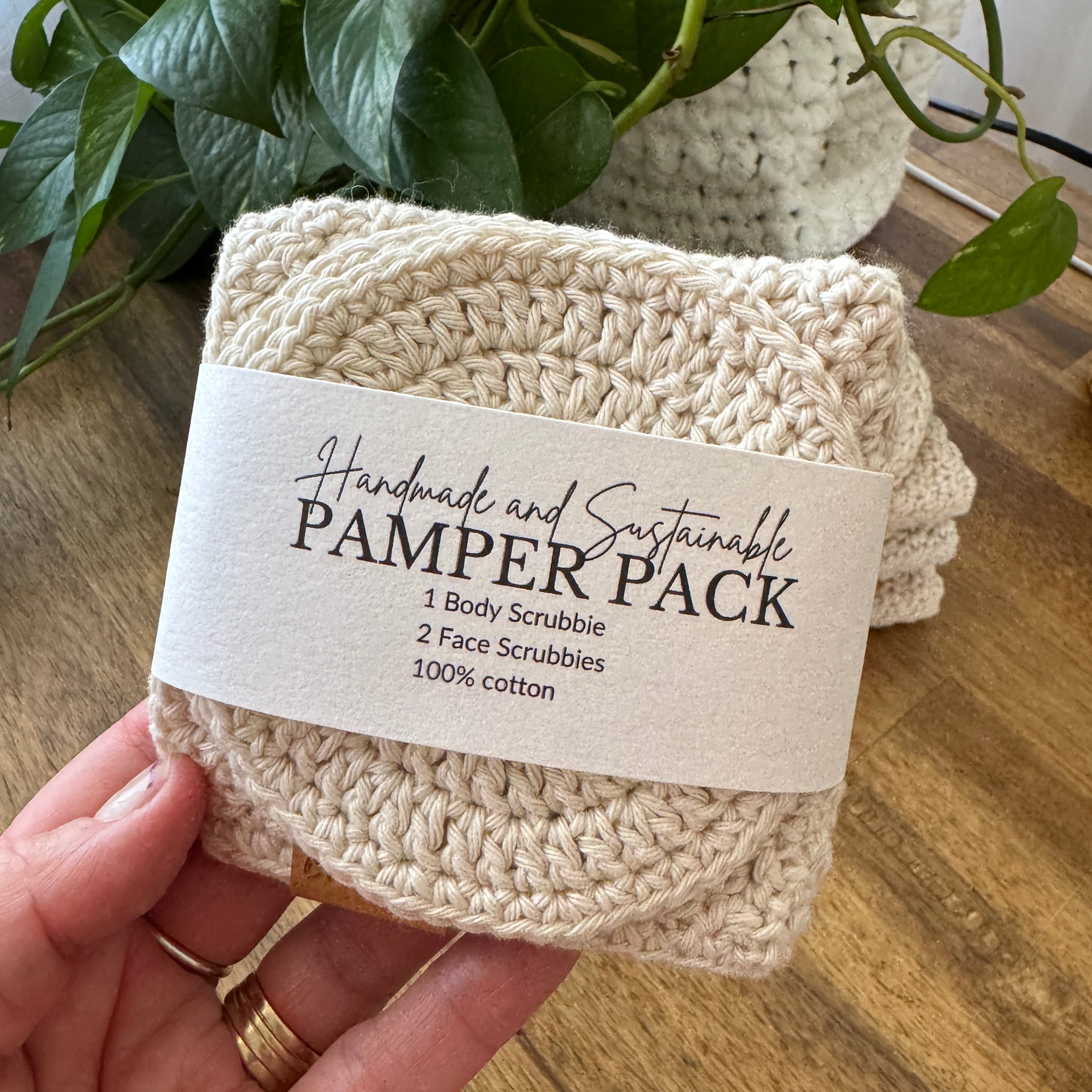 Handmade Pamper Pack | Eco-friendly Body & Face scrubbie set | Natural