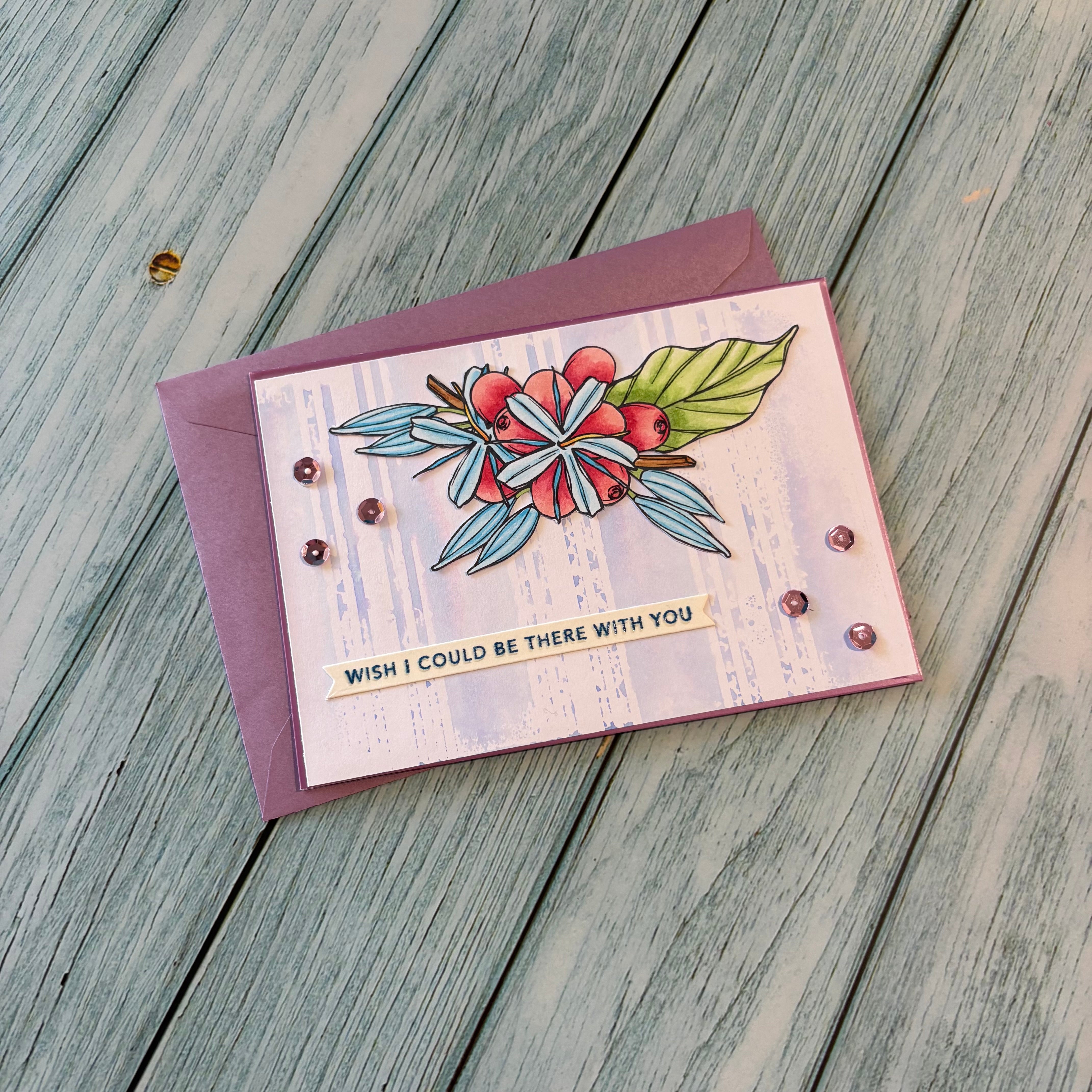 Handmade Greeting card with Berries