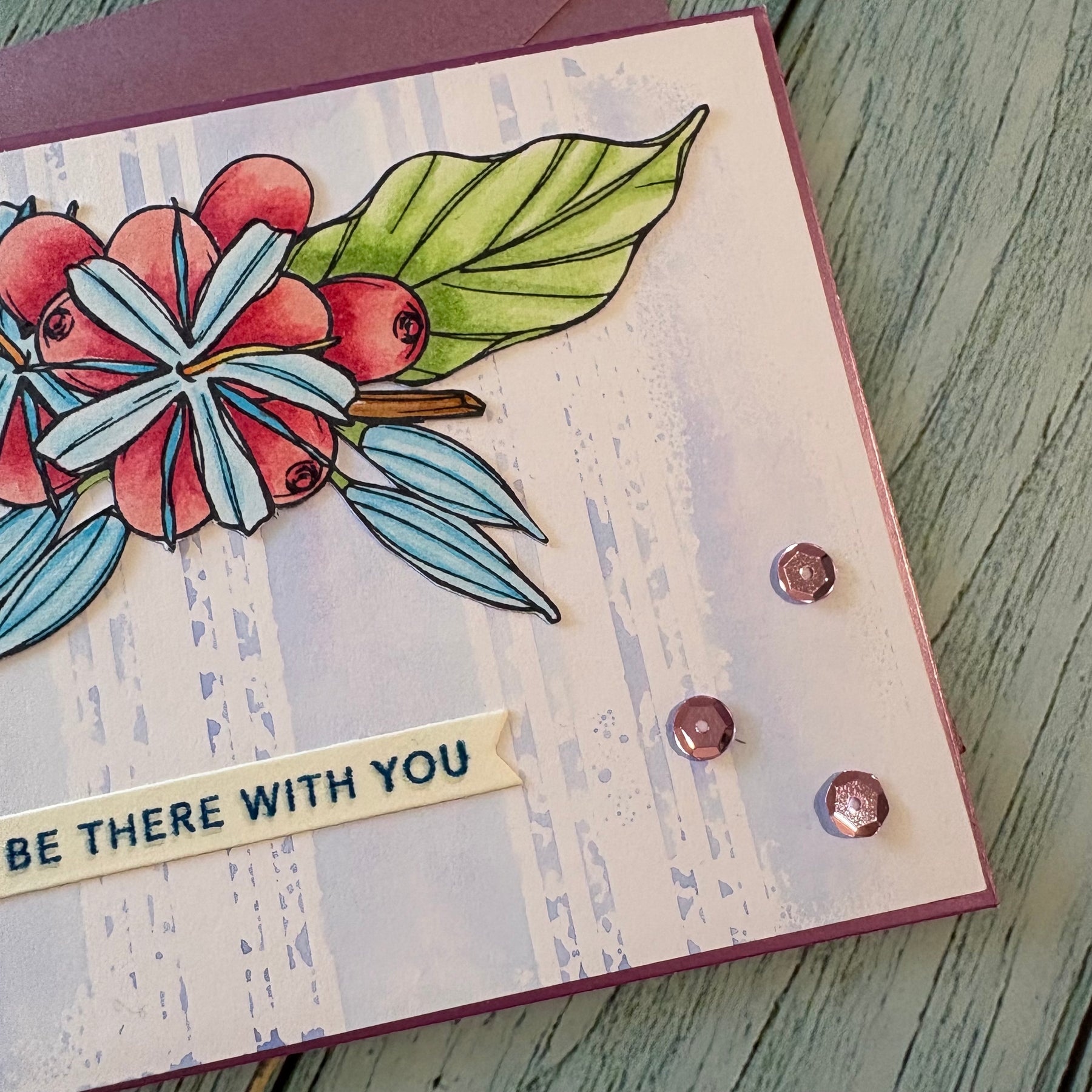 Handmade Greeting card with Berries
