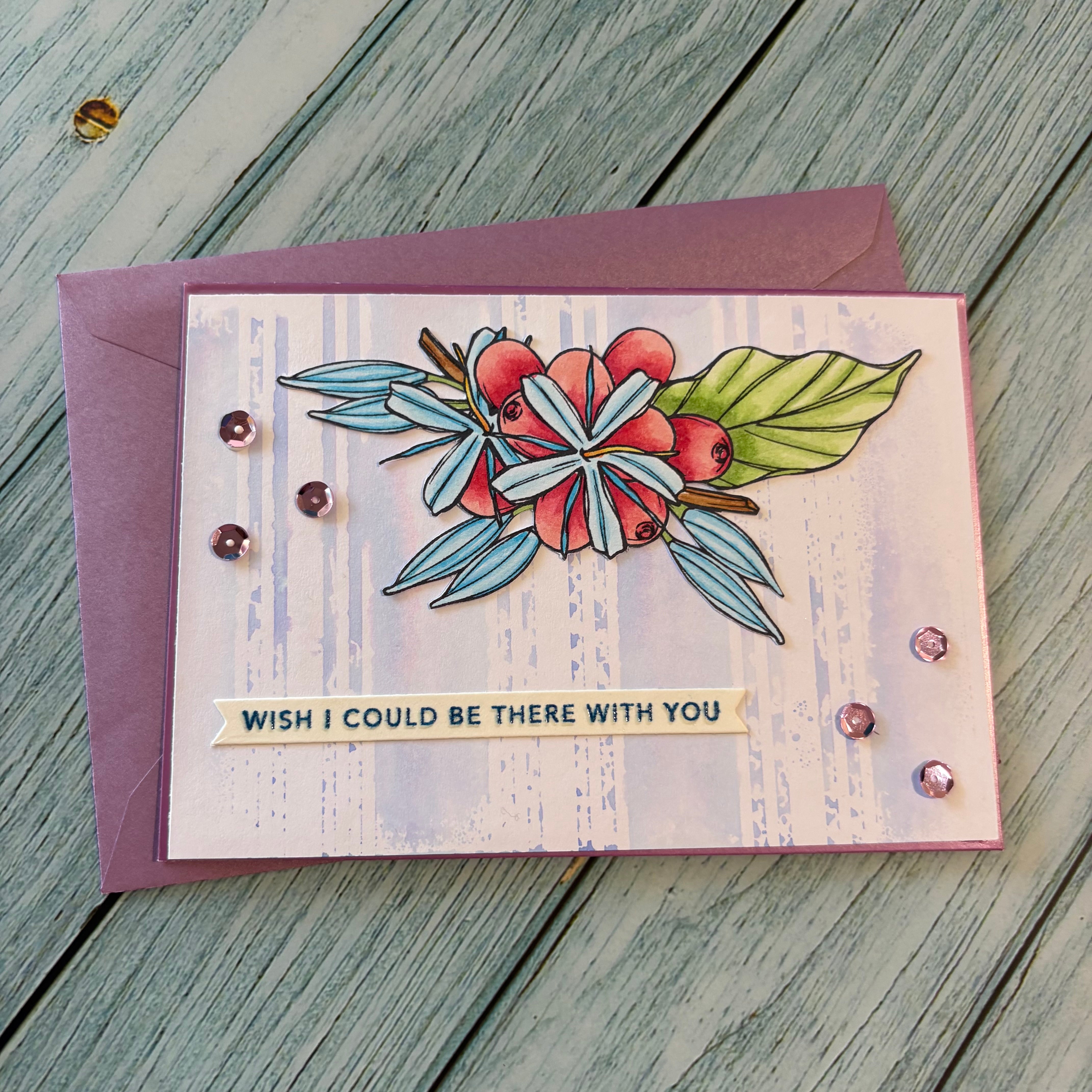 Handmade Greeting card with Berries