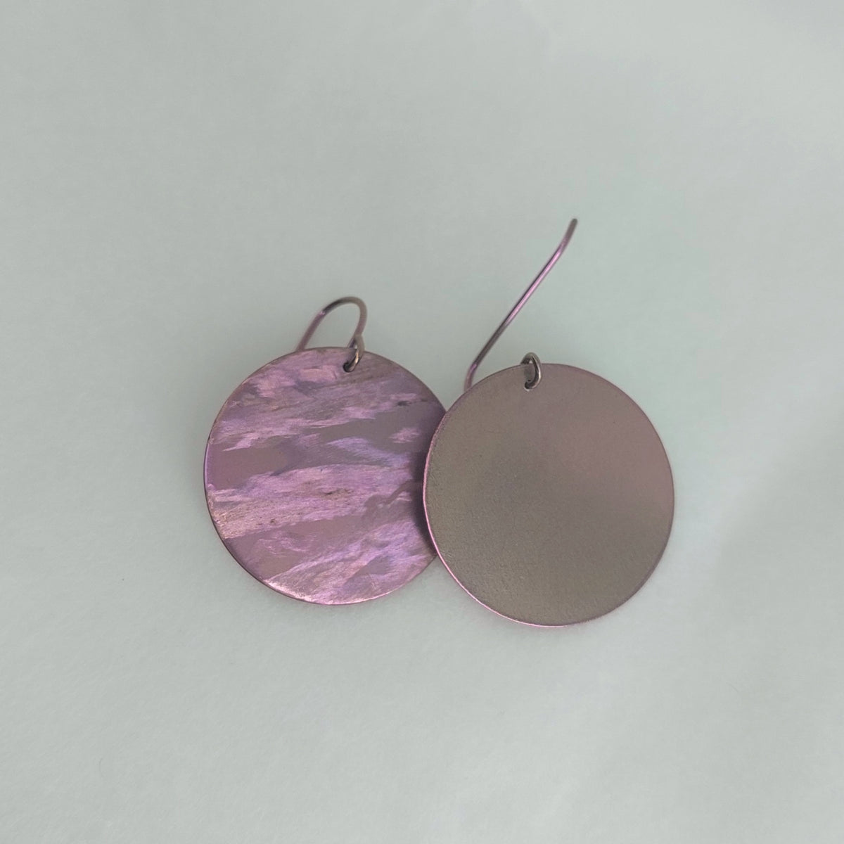 Titanium Disc Earrings- Rose Pink