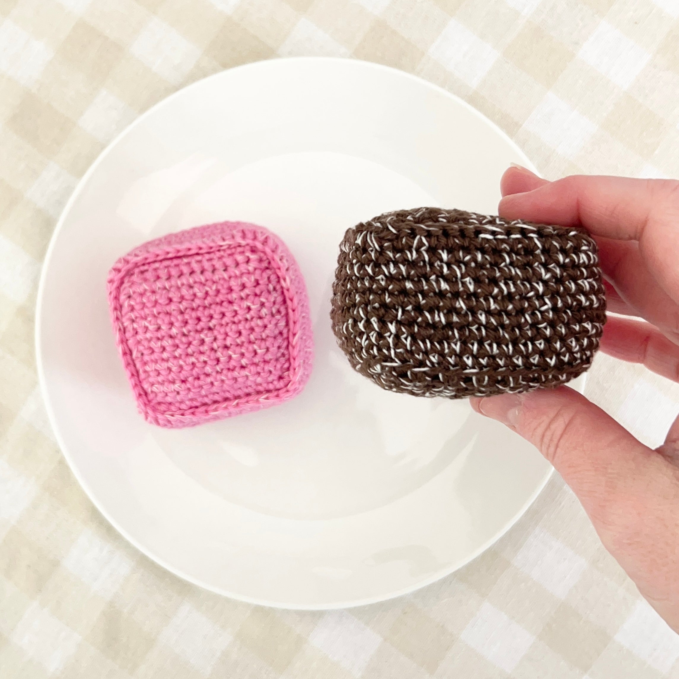 Lamington| Cookie | Vanilla slice | Caramel slice | Jelly slice | Crochet Pretend Play Food | Made to Order