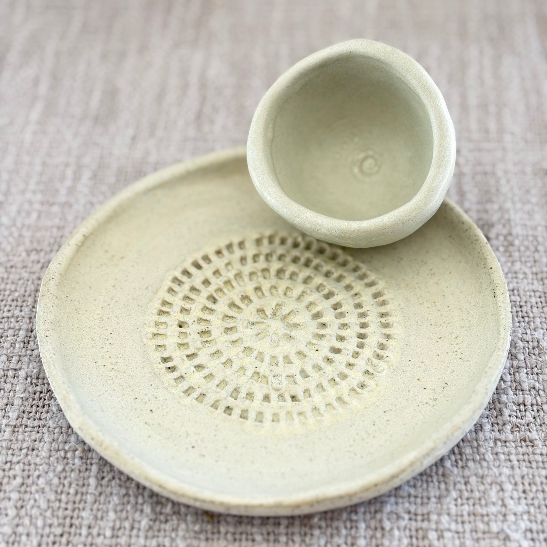 Garlic Shredder & Condiment Bowl ~ Shell