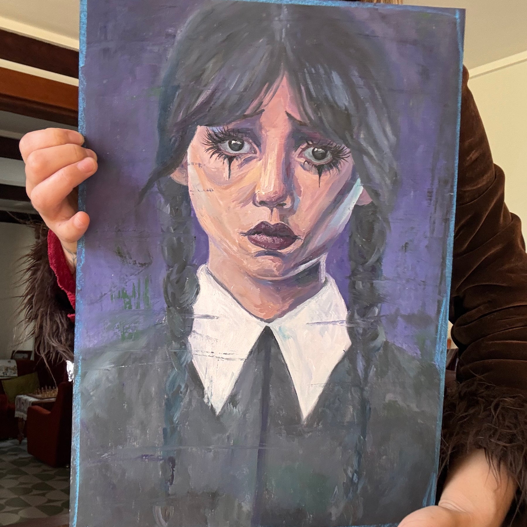 Original Wednesday Addams Oil Painting