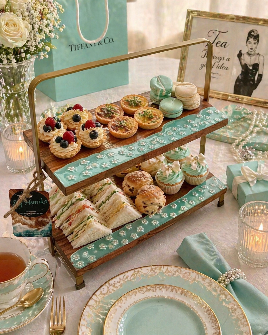 Tiffany’s breakfast | breakfast platter | 2 tier serving board | charcuterie board