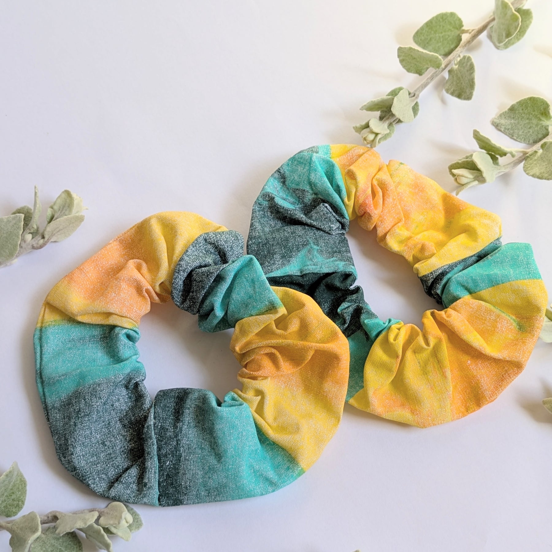 Hand Printed Fabric Scrunchies