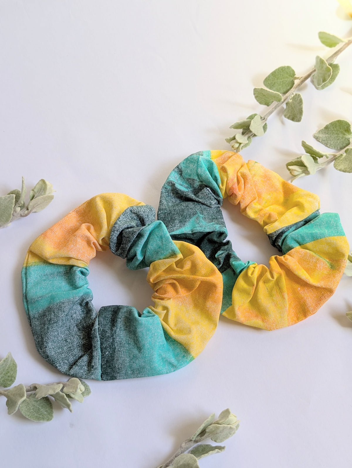 Hand Printed Fabric Scrunchies