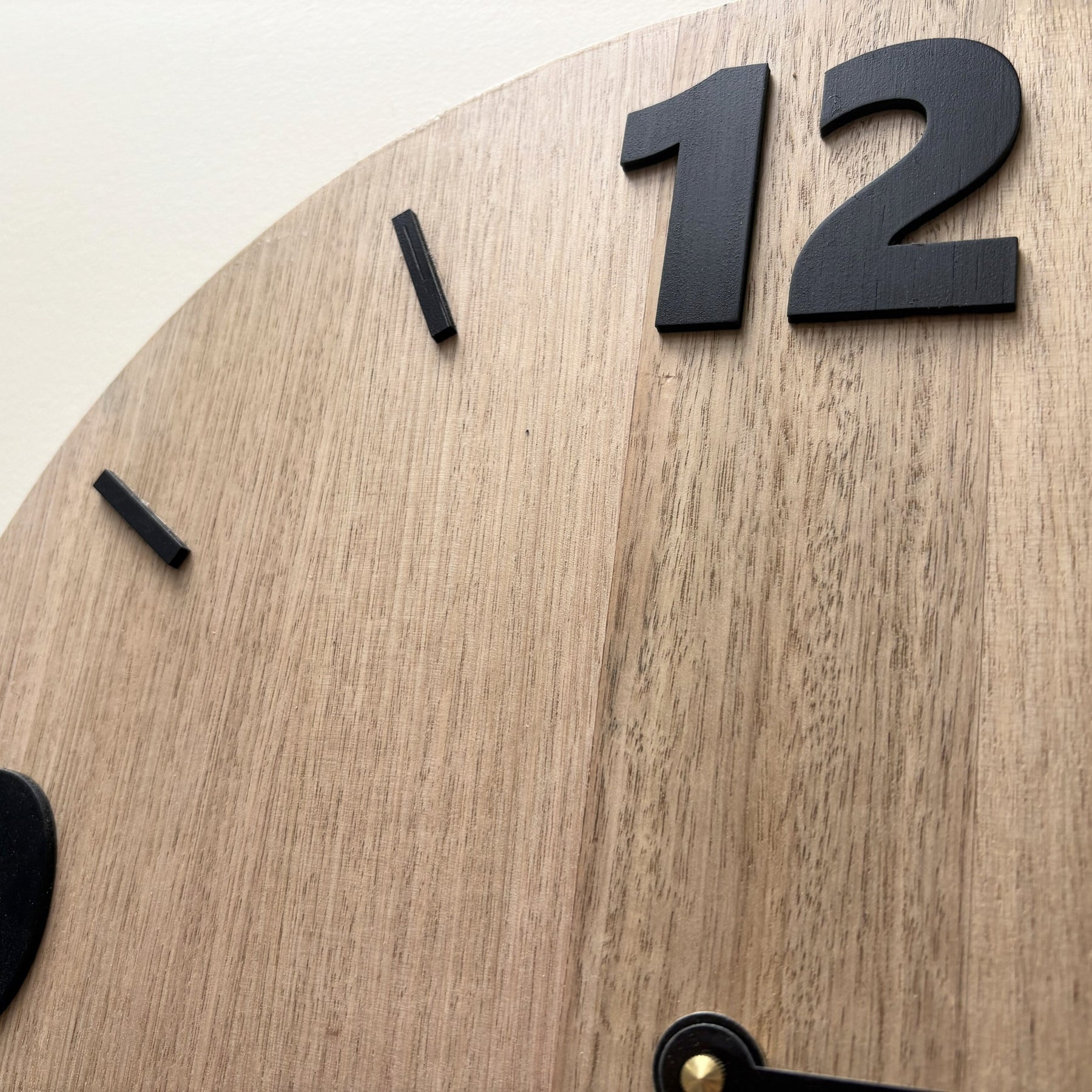 Foundation – Handmade Tasmanian Oak Wall Clock | Bold Black Numerals, Silent Movement | 30cm or 40cm