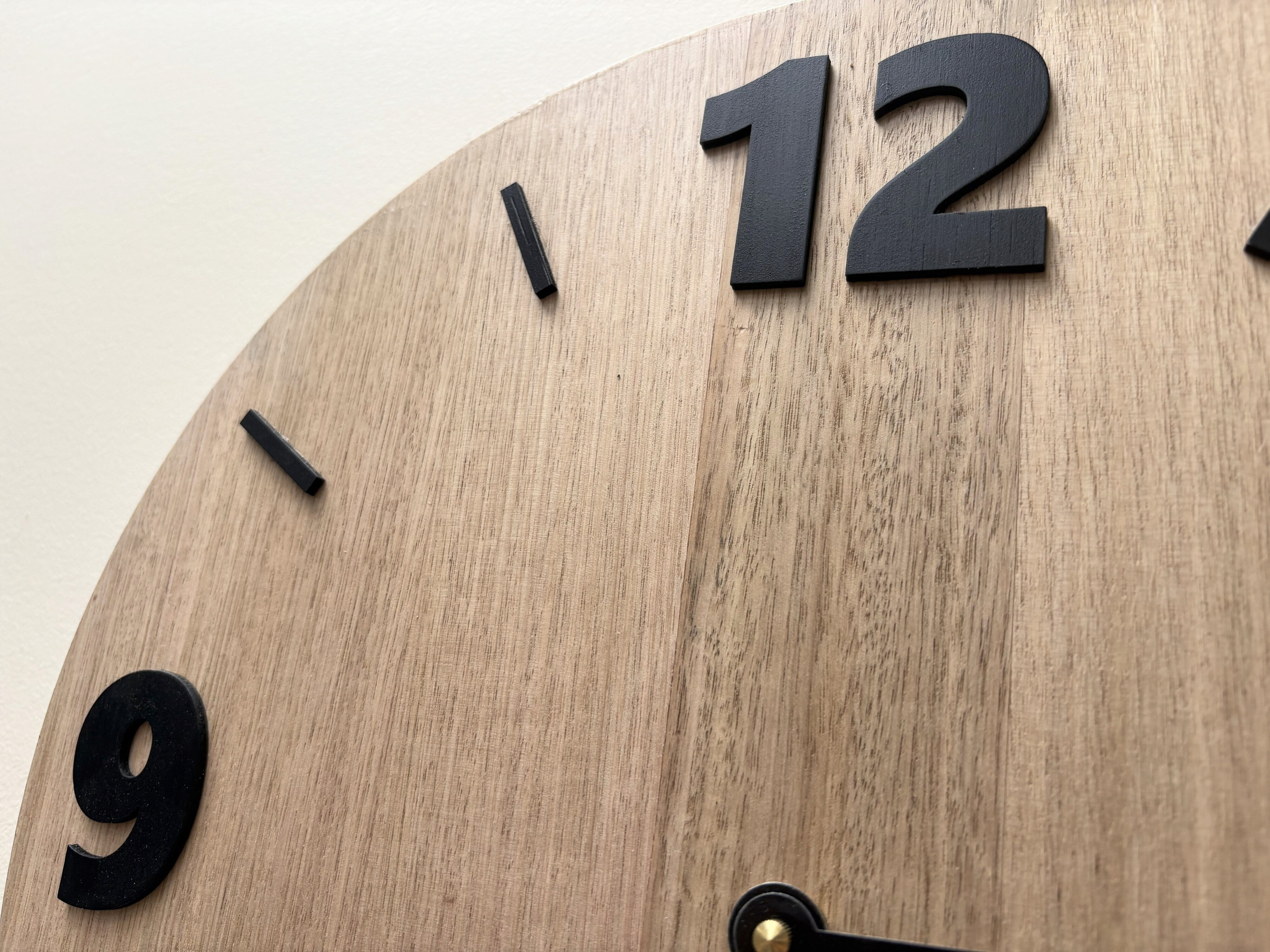 Foundation – Handmade Tasmanian Oak Wall Clock | Bold Black Numerals, Silent Movement | 30cm or 40cm