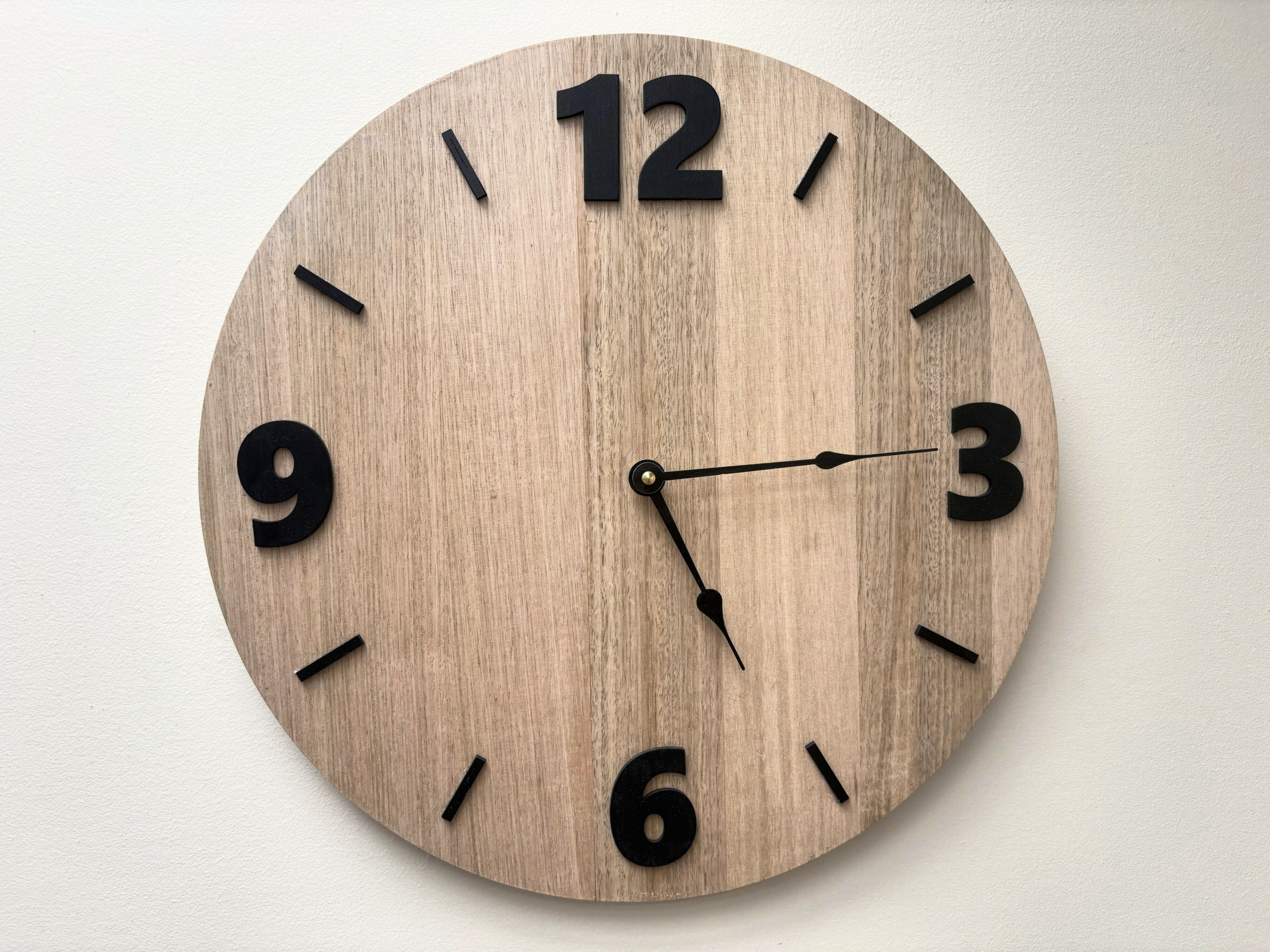 Foundation – Handmade Tasmanian Oak Wall Clock | Bold Black Numerals, Silent Movement | 30cm or 40cm