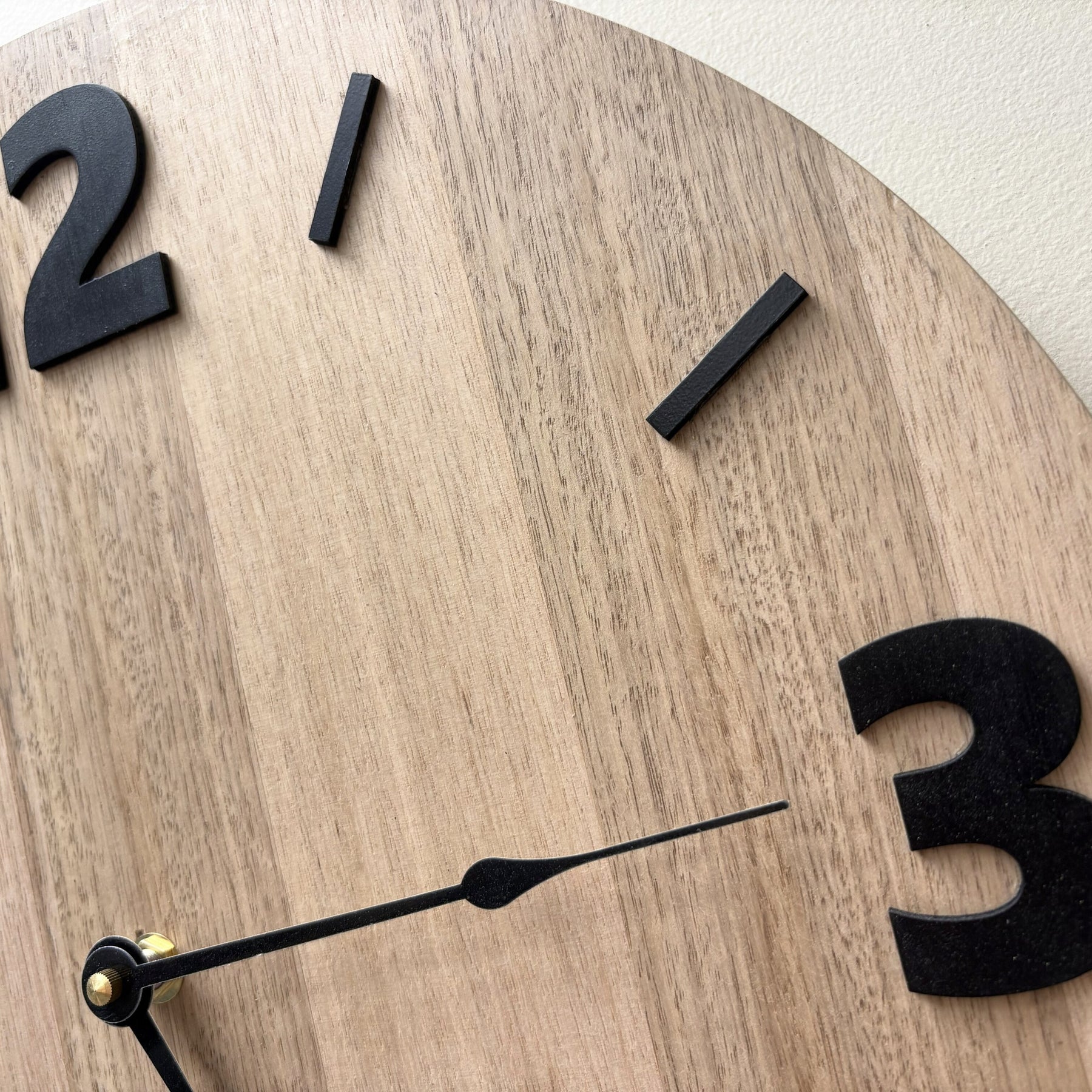 Foundation – Handmade Tasmanian Oak Wall Clock | Bold Black Numerals, Silent Movement | 30cm or 40cm