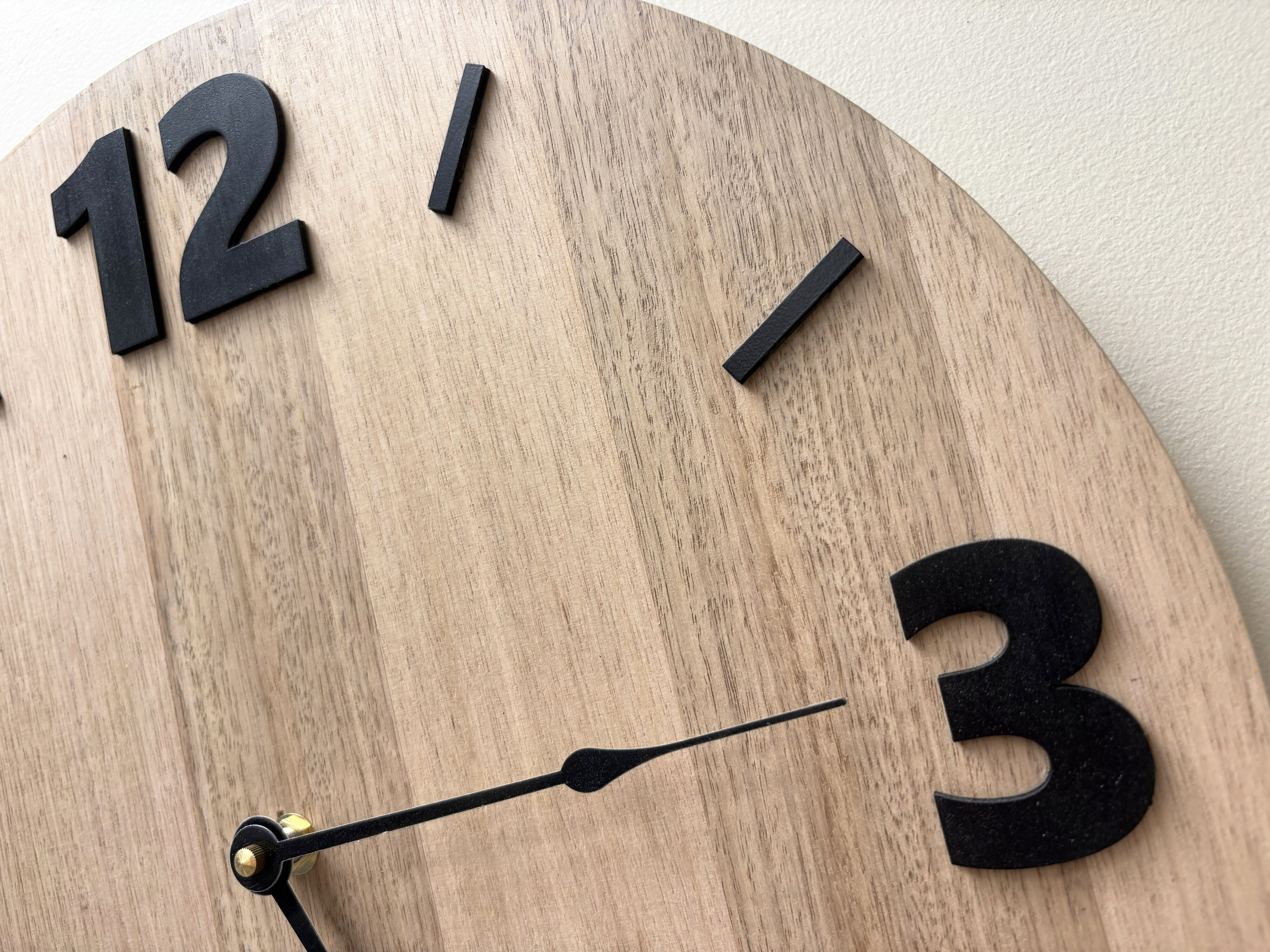 Foundation – Handmade Tasmanian Oak Wall Clock | Bold Black Numerals, Silent Movement | 30cm or 40cm