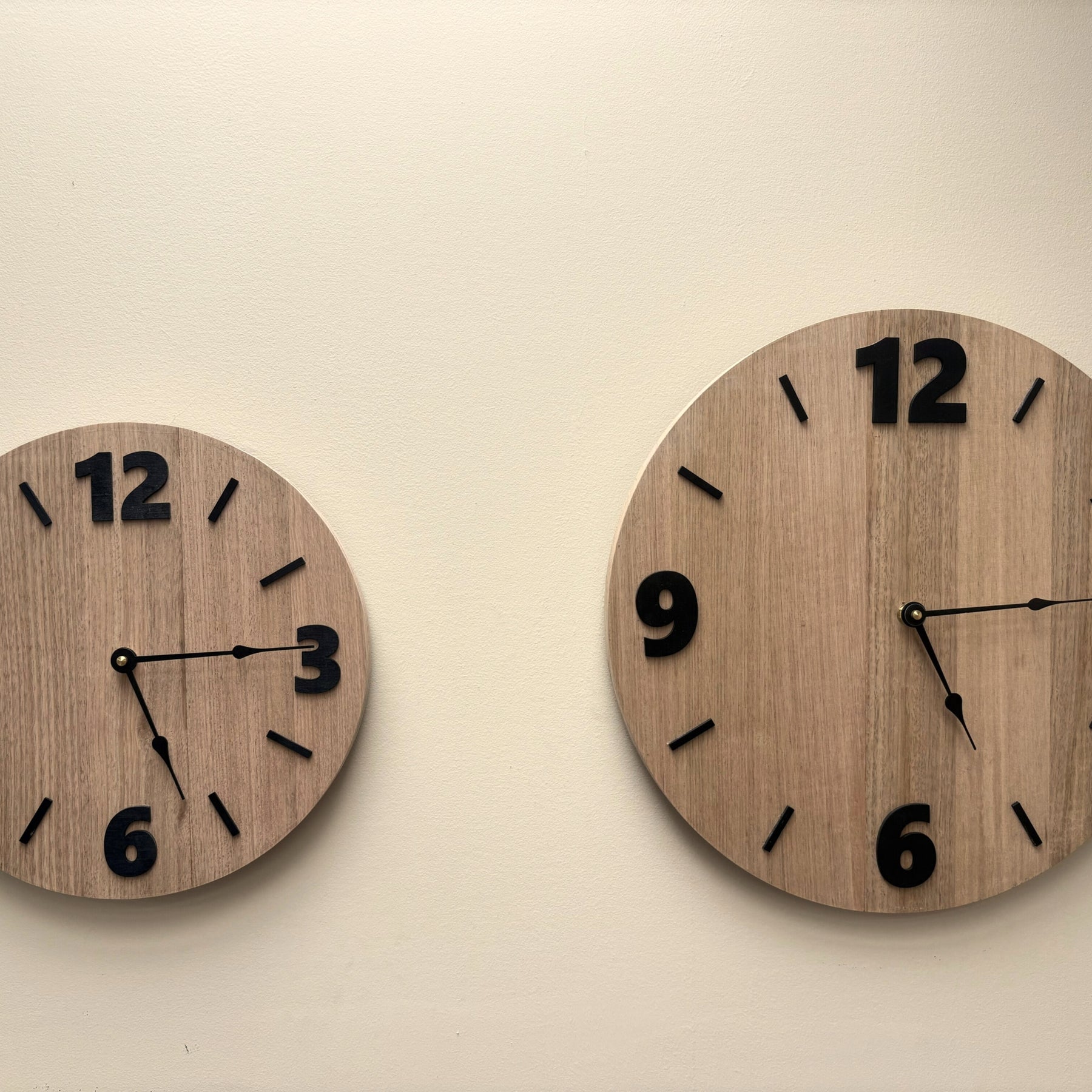 Foundation – Handmade Tasmanian Oak Wall Clock | Bold Black Numerals, Silent Movement | 30cm or 40cm