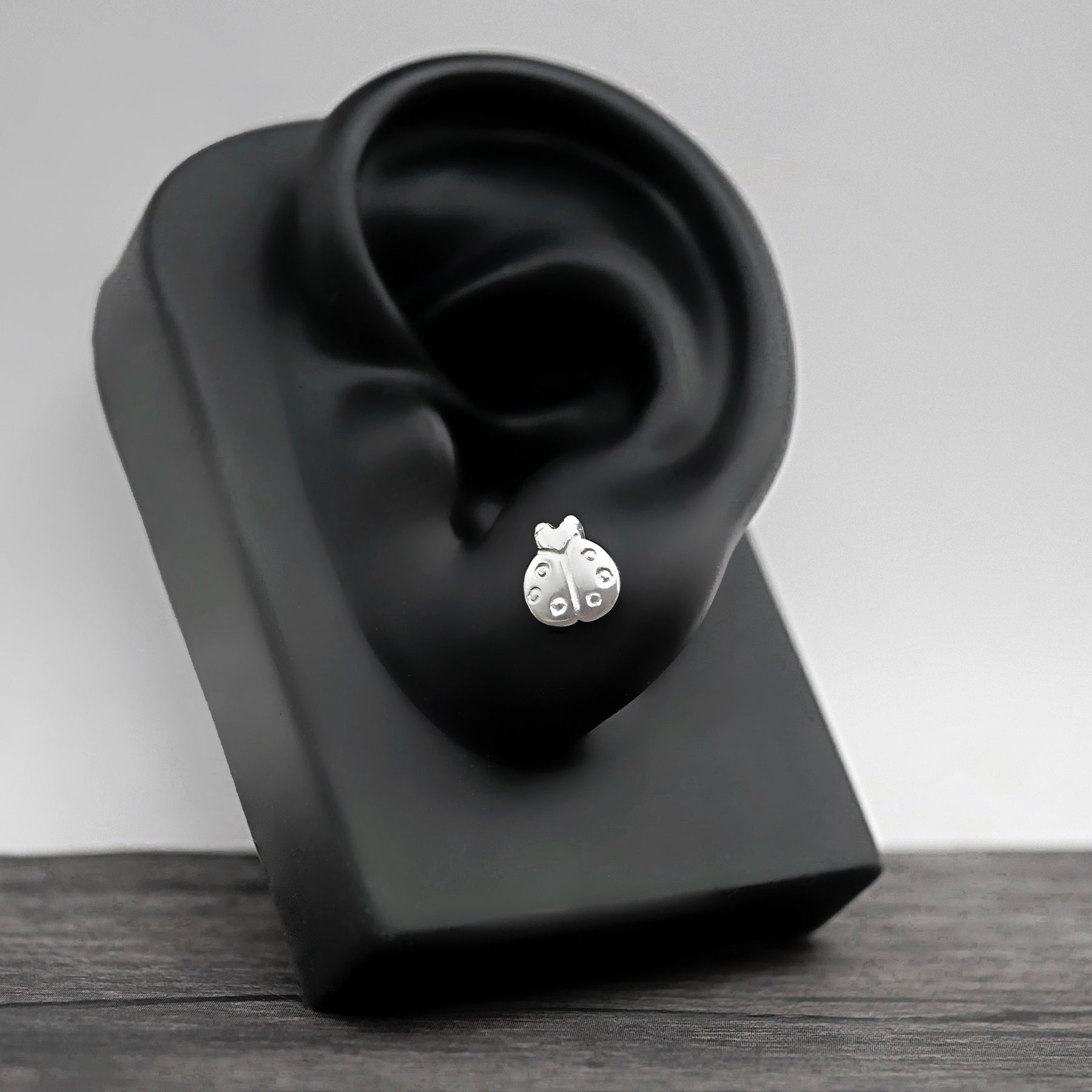 Ladybird Studs - Handmade Sterling Silver Stud Earrings