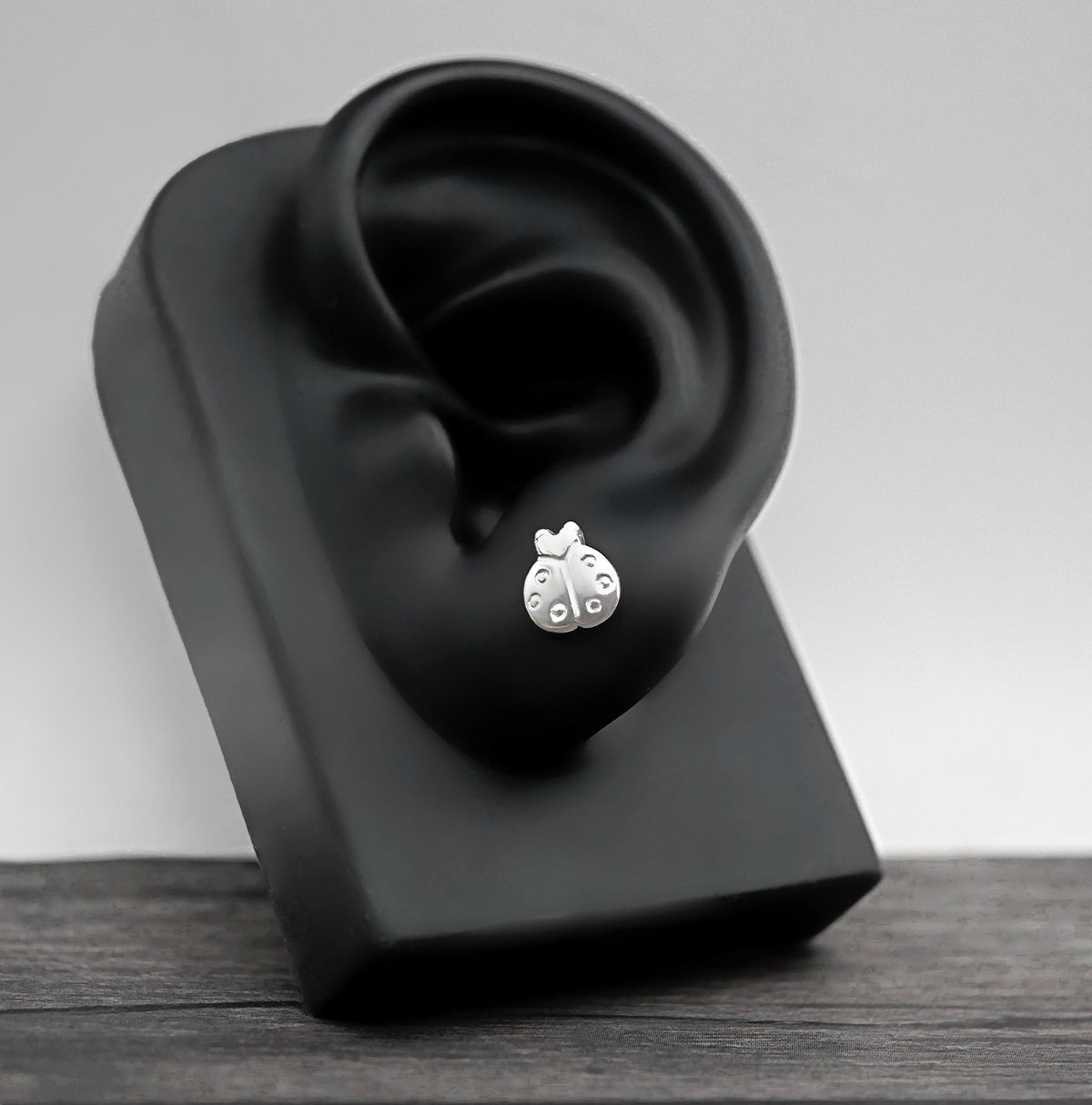 Ladybird Studs - Handmade Sterling Silver Stud Earrings