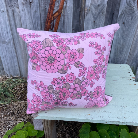 Sweet Pink Cushion Cover Vintage Design Handmade