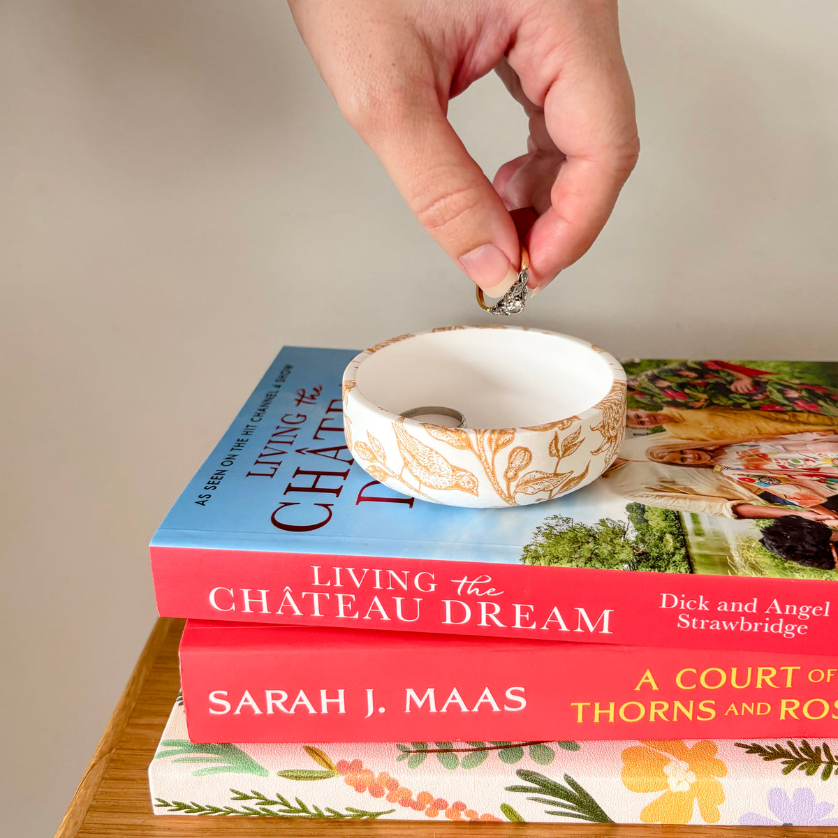 Decoupaged mini ring bowl