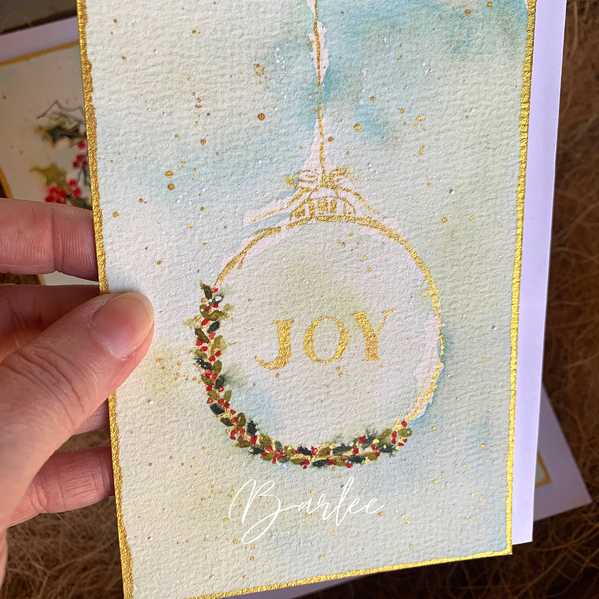 Set of 3 Hand-Painted Christmas Cards - One-of-a-Kind.