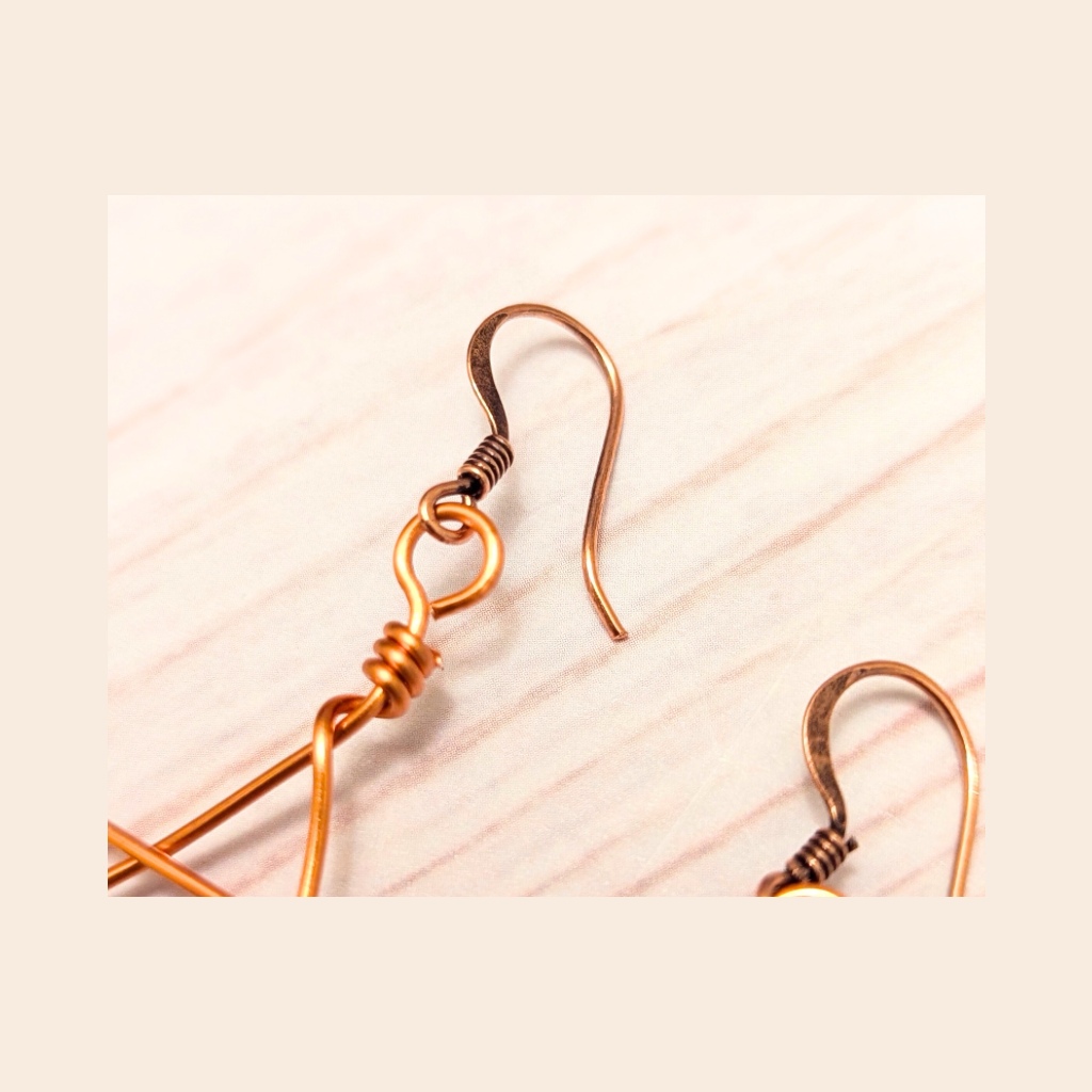 Christmas star earrings - Handmade - Wire art