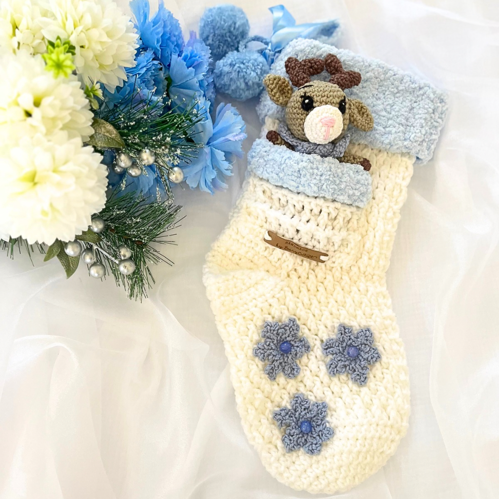 Handmade Crochet Baby Xmas Stockings