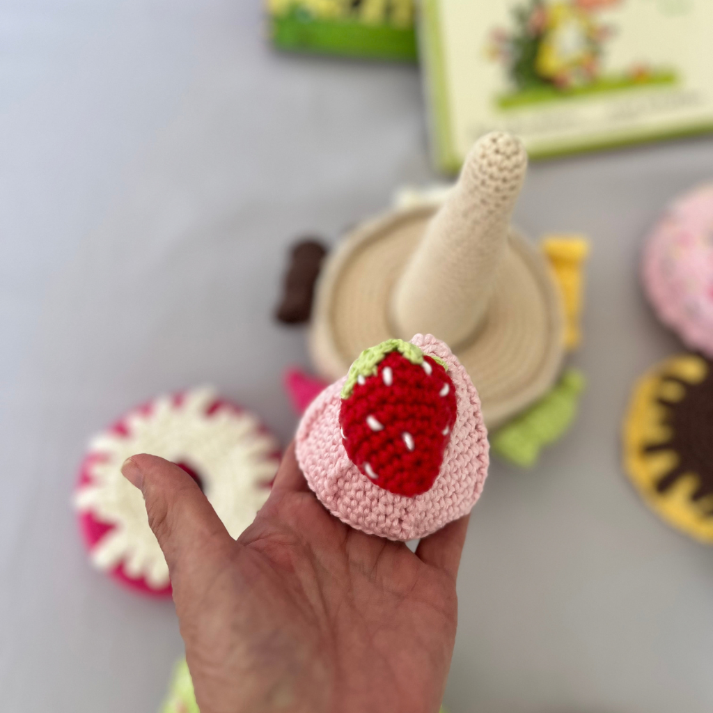 Crochet Stacking Toy Ice Cream Donuts, Crochet Stacking Toy
