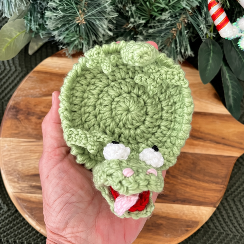 Crochet Mouse Lizard Flip Up Cup Coaster Gift Set
