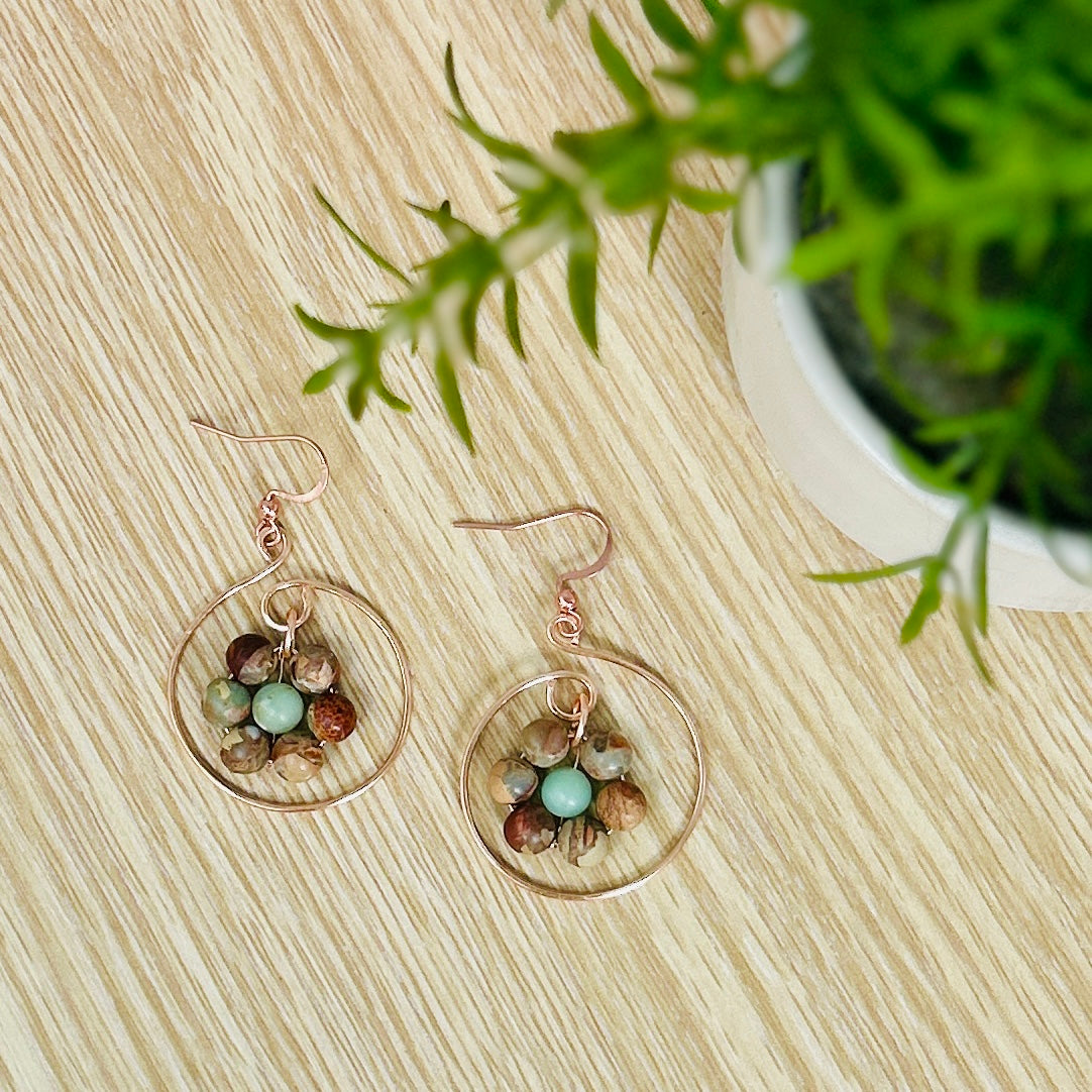 'Boho Baby' Hoops with hanging flowers boho dangle