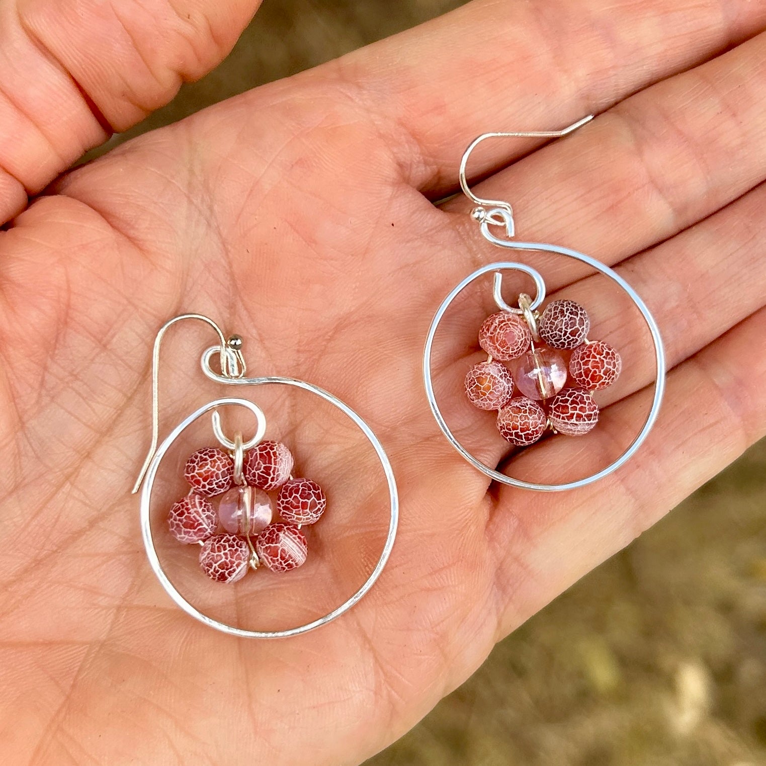 'Boho Baby' Hoops with hanging flowers boho dangle