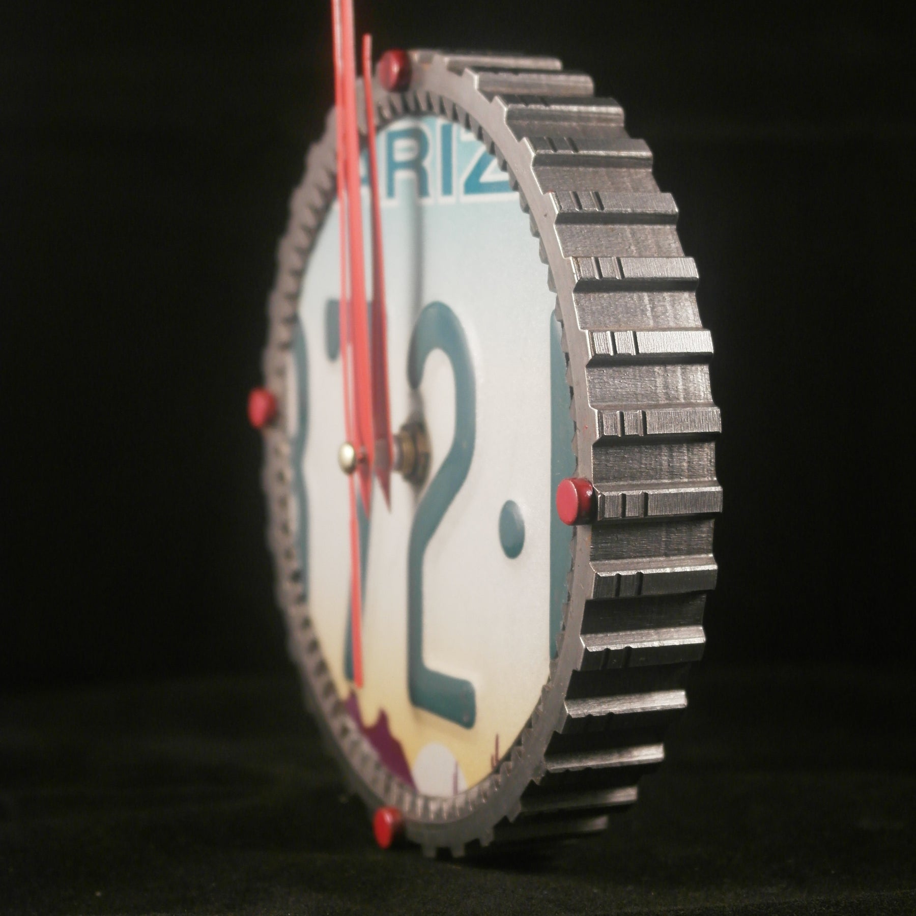 Real Car Part Gear Clock with USA Licence Plate Insert