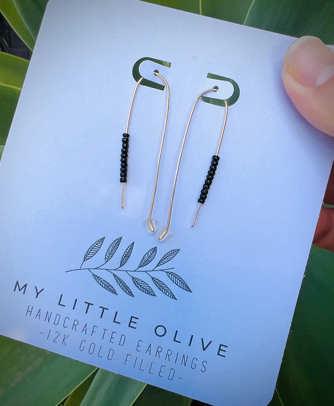 Handmade Boho inspired bead drop earrings in Gold | Rose Gold | Silver