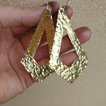 Brass retro earrings large
