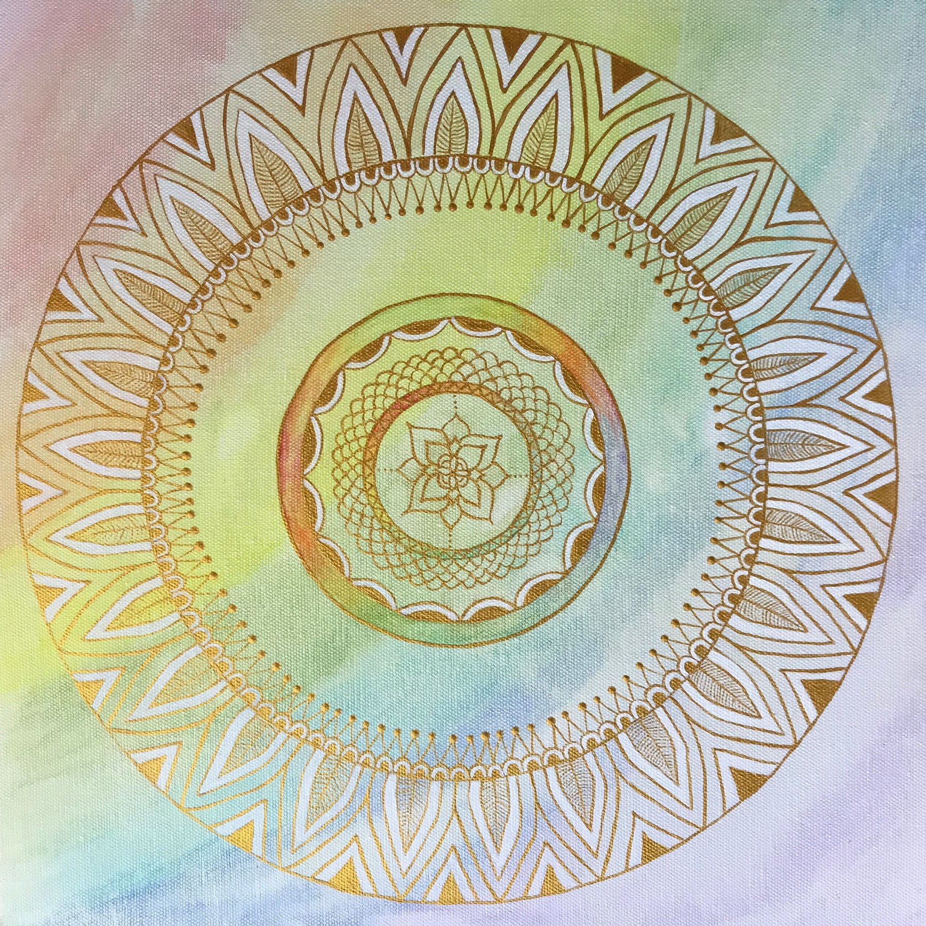 Painting - "Rainbow Light Waves" (Acrylic on Canvas) Original