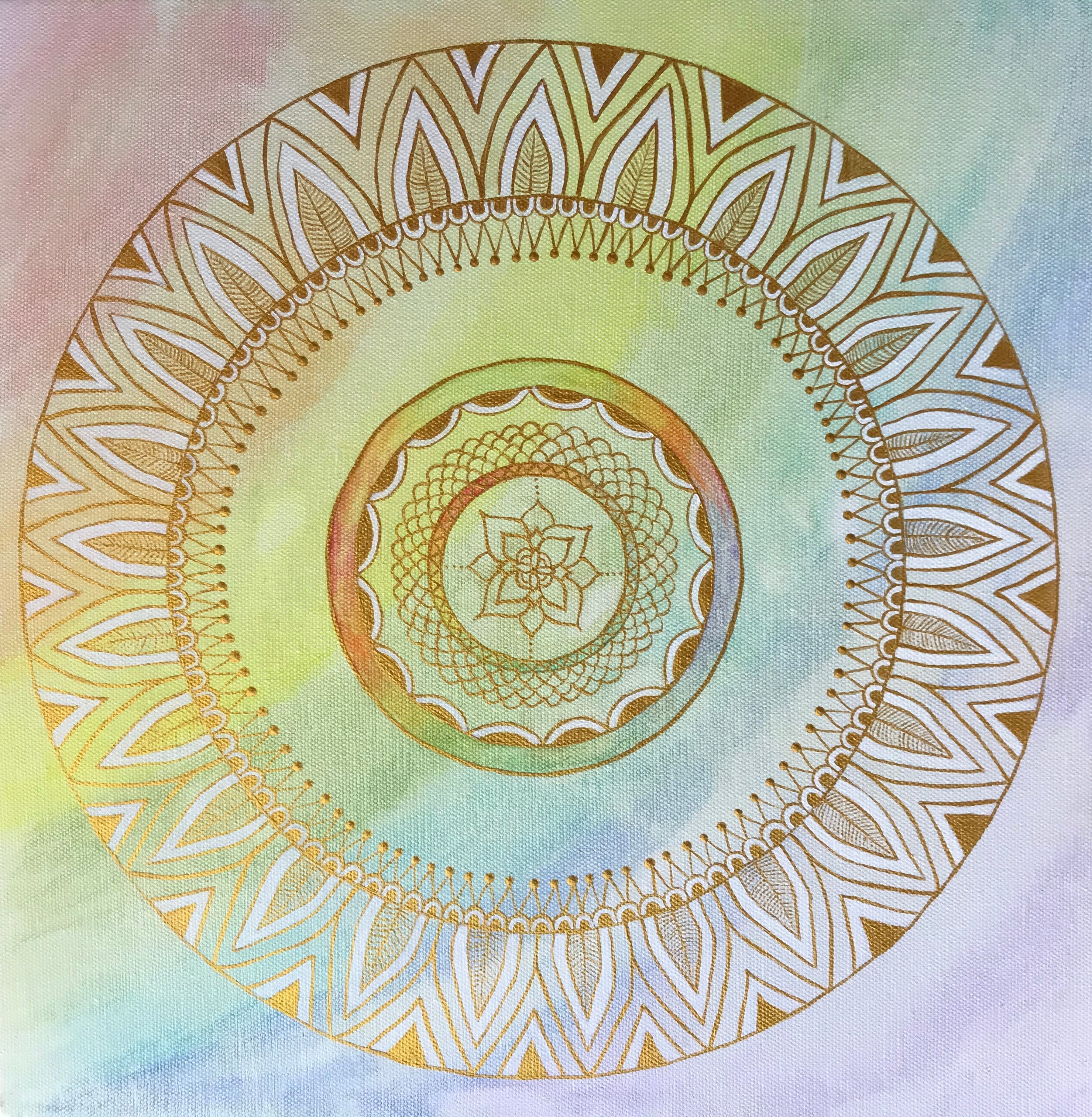 Painting - "Rainbow Light Waves" (Acrylic on Canvas) Original