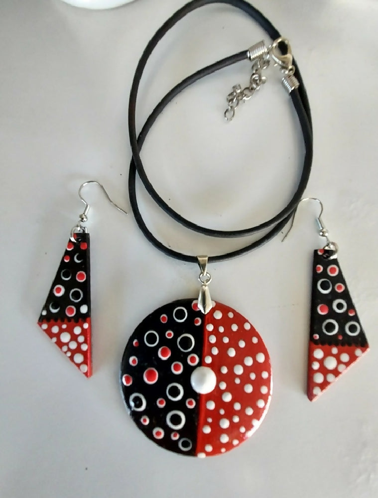 Original Dot Art design Pendant and Earing set called "Gone Dotty "