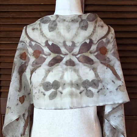 Fine Handloomed Pure Wool - Botanical Print Scarf/Wrap - The Marlee