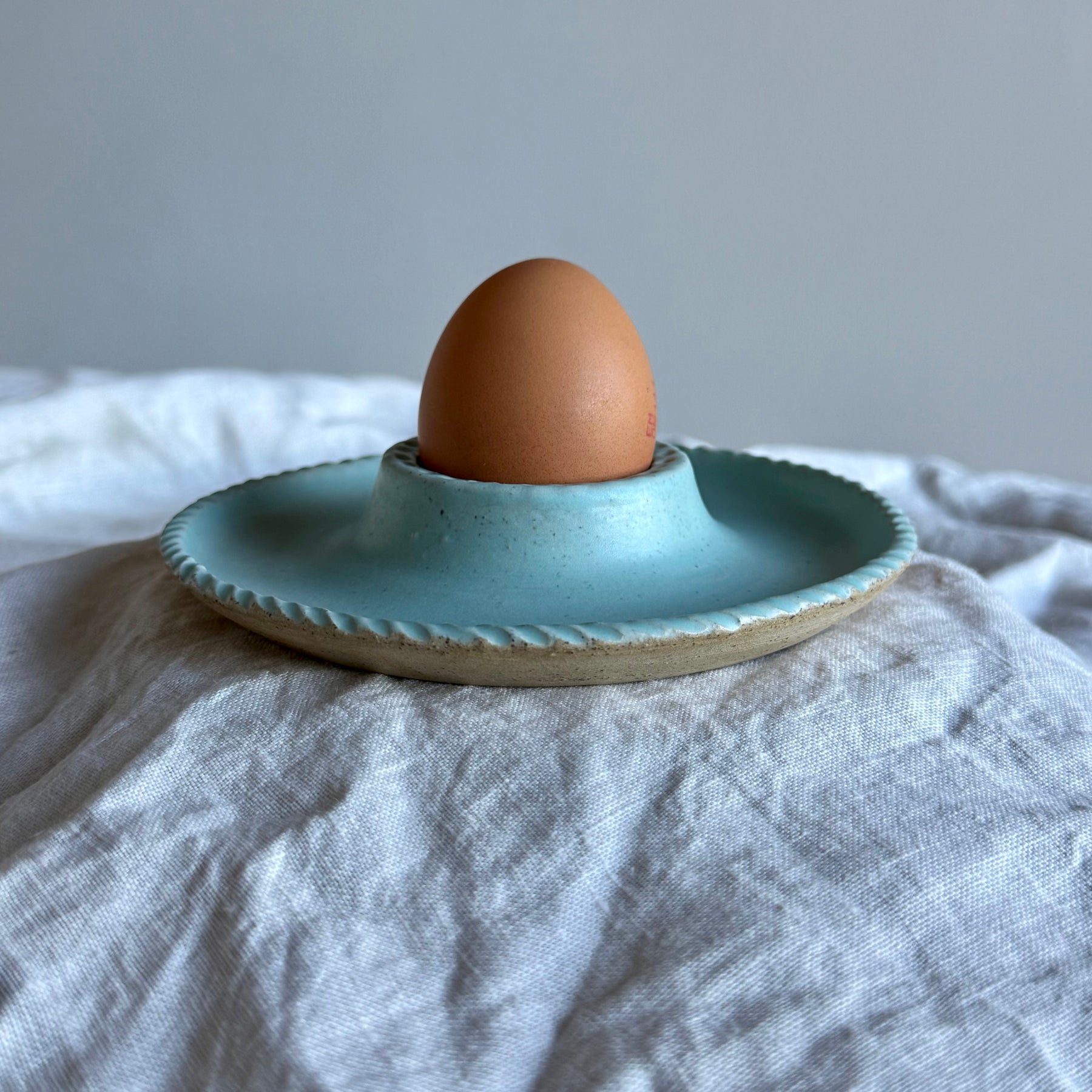 Slow Mornings Ceramic Egg Plate Set | Handmade Breakfast Plates