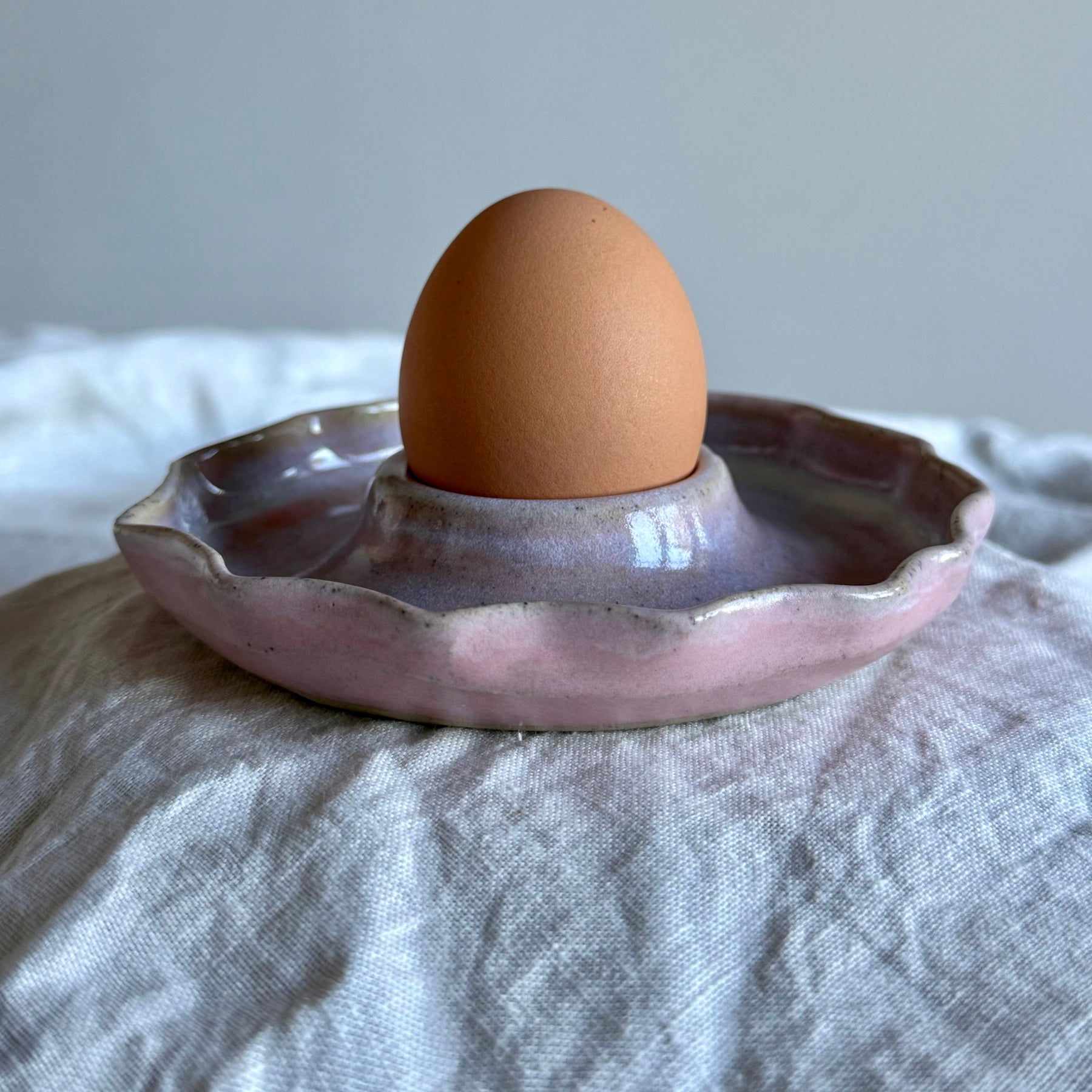 Slow Mornings Ceramic Egg Plate Set | Handmade Breakfast Plates